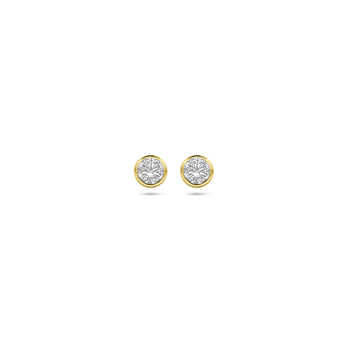9krt gouden oorknoppen met zirkonia 4mm