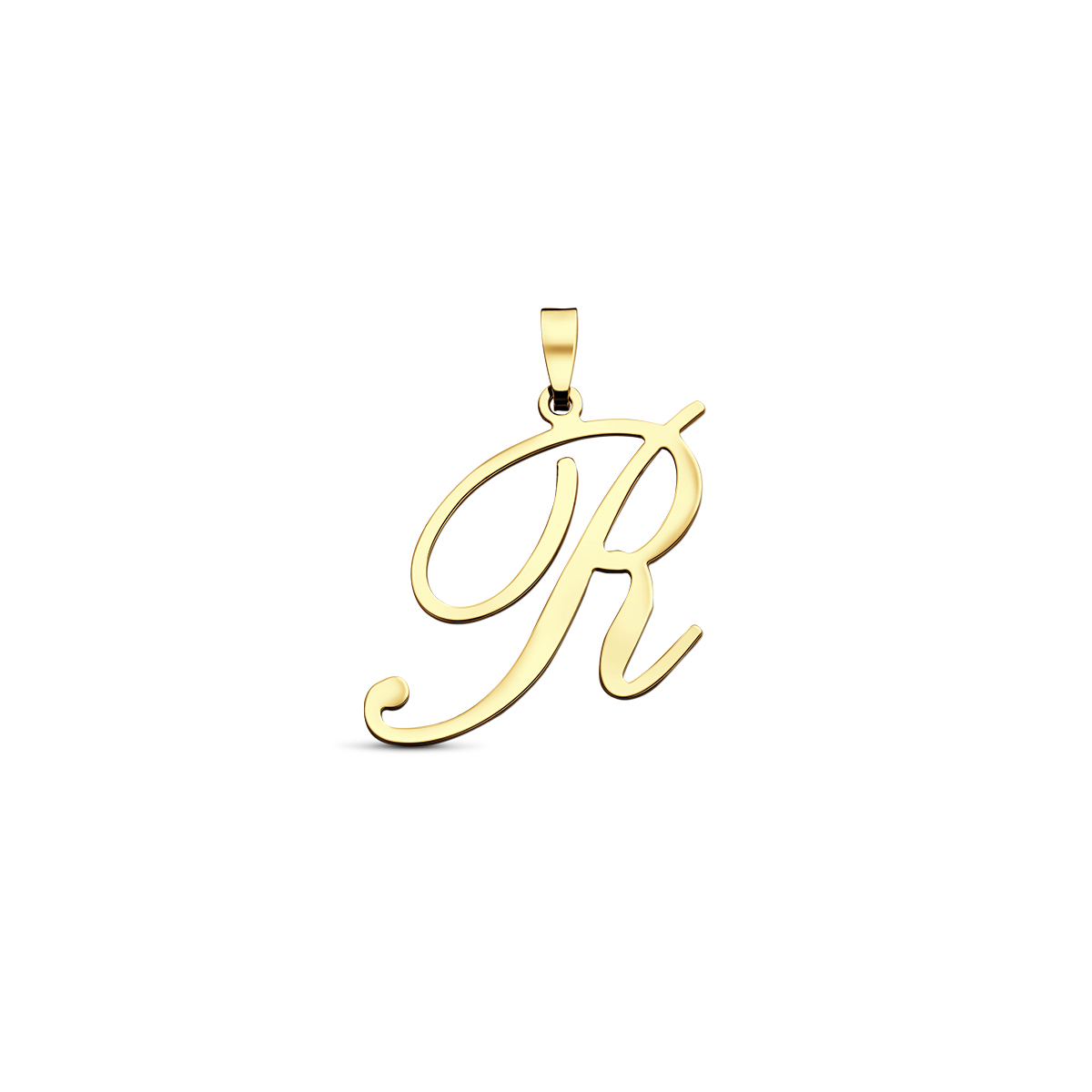 Huiscollectie - 14kt Geelgouden hanger uitgevoerd in de vorm van een letter R, 15.5x20.5mm - 4032257