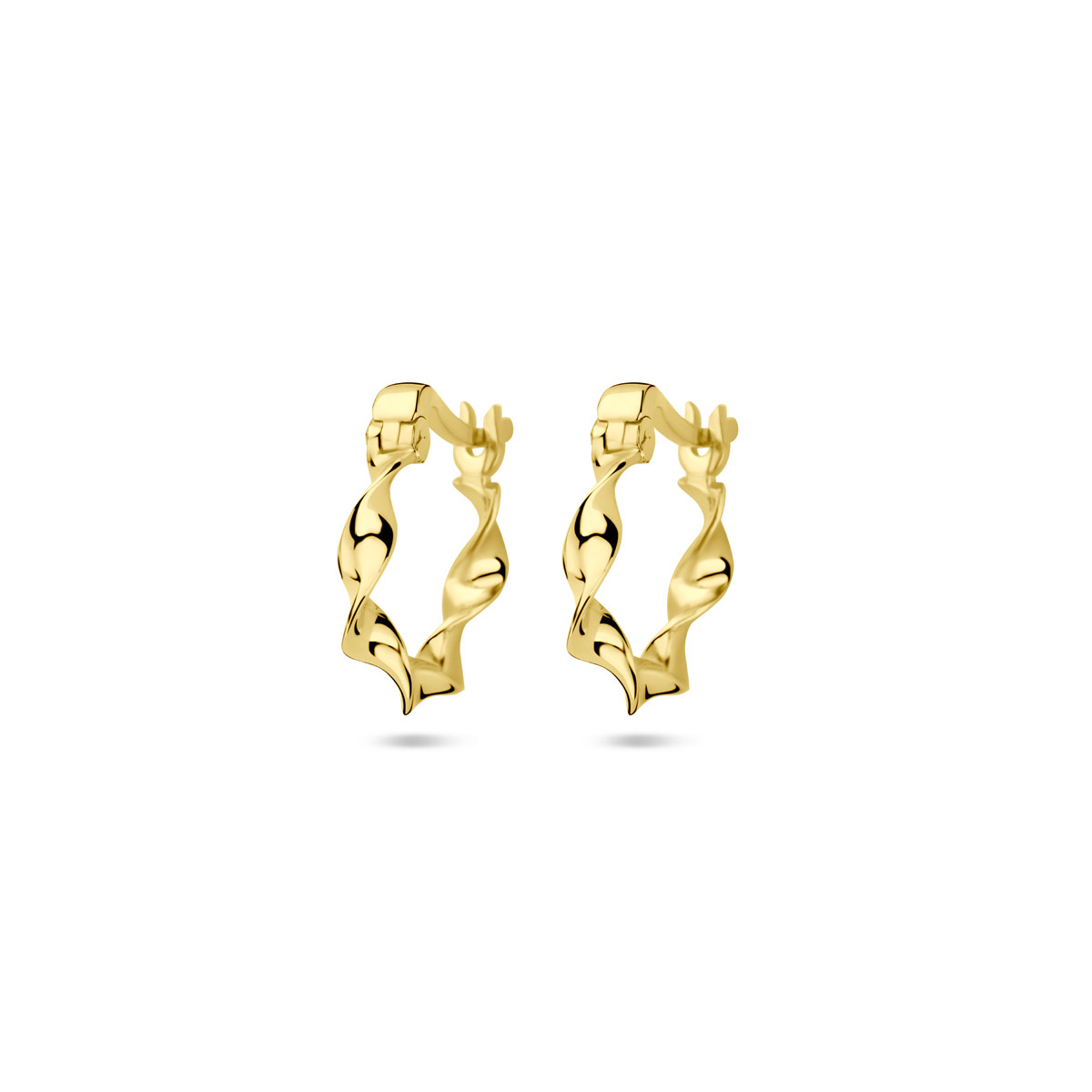 14k Geelgouden oorringen met een buisdikte van 3mm.