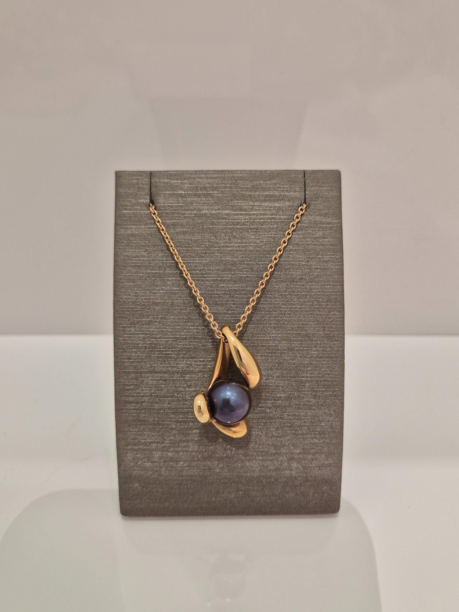 Rose gouden collier met hanger Tahiti parel 10mm