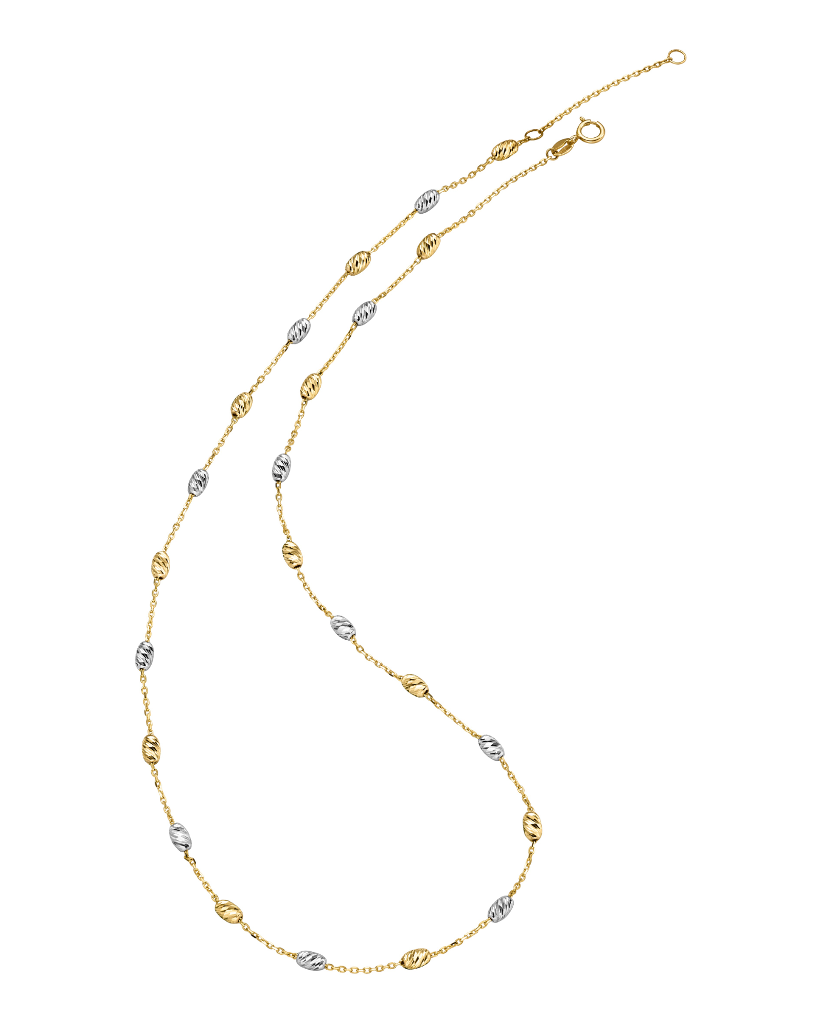 Das Collier Gold 333 Bicolor Kugeln, Modellnummer 26-431, ist ein elegantes Schmuckst&uuml;ck mit einem faszinierenden Gelbgold-Design. Die L&auml;nge von 450 mm macht es ideal f&uuml;r den t&auml;glichen Gebrauch oder besondere Anl&auml;sse. Tragen Sie es am besten als alleinstehendes Statement-Piece, um seinen gl&auml;nzenden Bicolor-Effekt optimal zur Geltung zu bringen. Perfekt f&uuml;r stilvolle Auftritte!