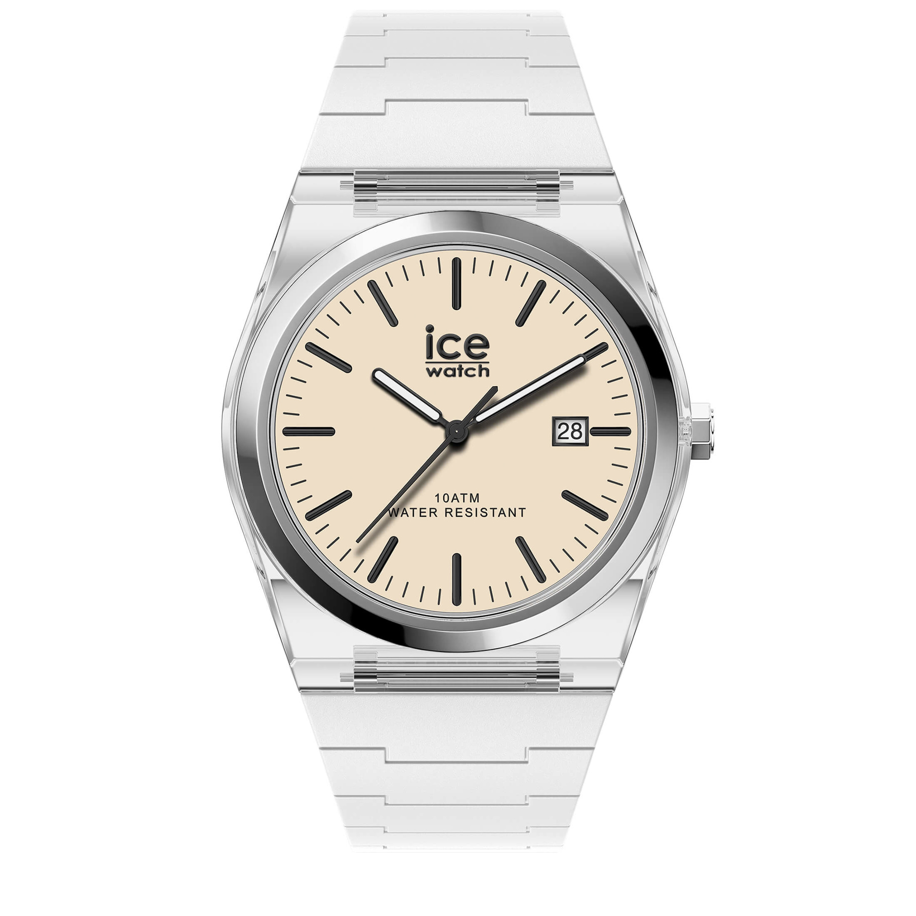 ICE power PW1 Transparent White beige 41mm 3H+D 