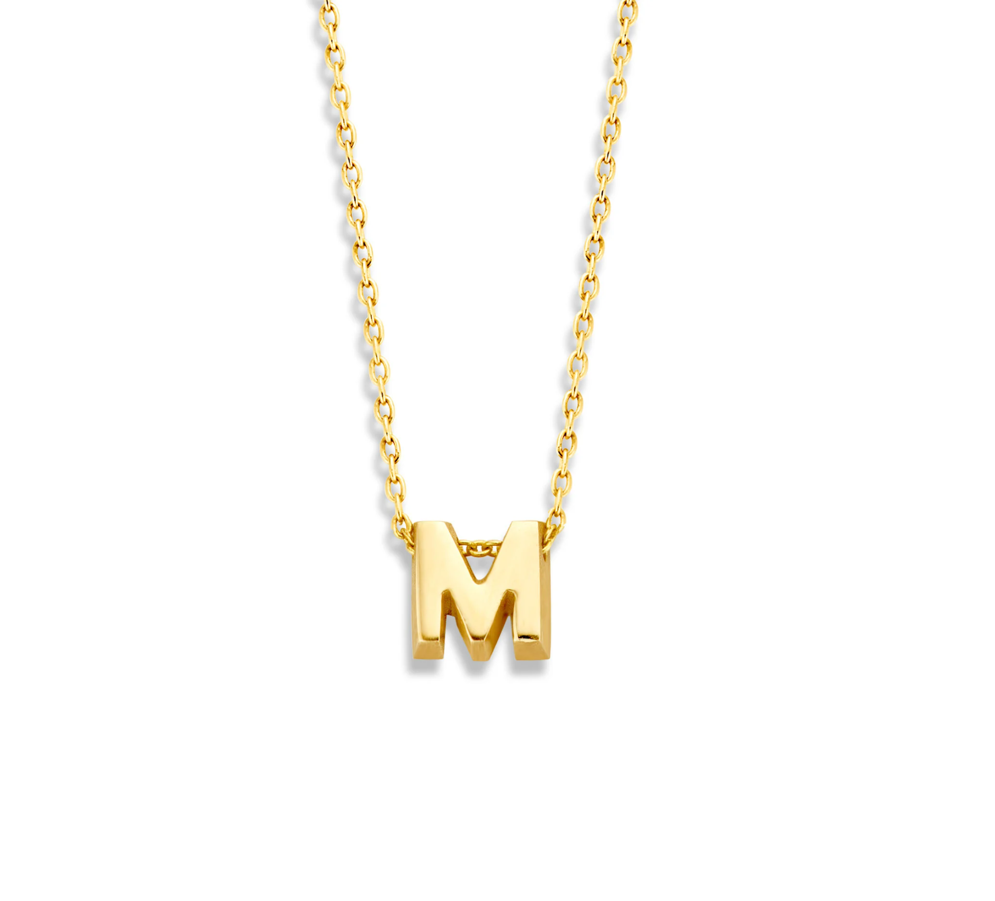 Just Franky - capital necklace geelgoud M 42-43-44 cm, uiteraard zijn alle letters leverbaar