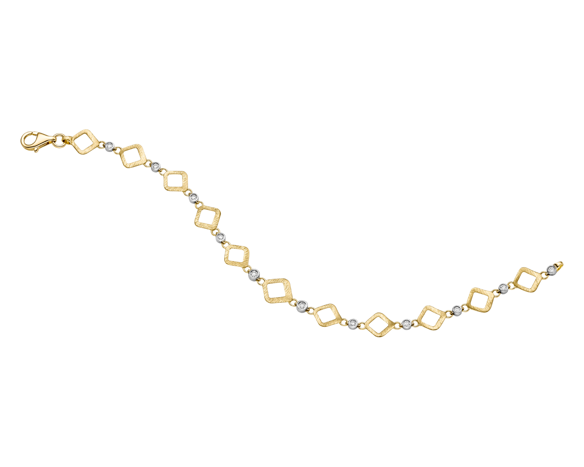 Entdecken Sie das Armband Gold 333 Zirkonia Bicolor, Modellnummer 26-452. Dieses elegante Schmuckst&uuml;ck aus 8 Karat Gelbgold (4,1g) besticht durch 11 funkelnde wei&szlig;e Zirkonia. Ideal f&uuml;r klassische und festliche Outfits, verleiht es jedem Look einen Hauch von Eleganz. Tragen Sie es alleine oder kombinieren Sie es mit anderen Goldschmuckst&uuml;cken f&uuml;r maximalen Glanz!
