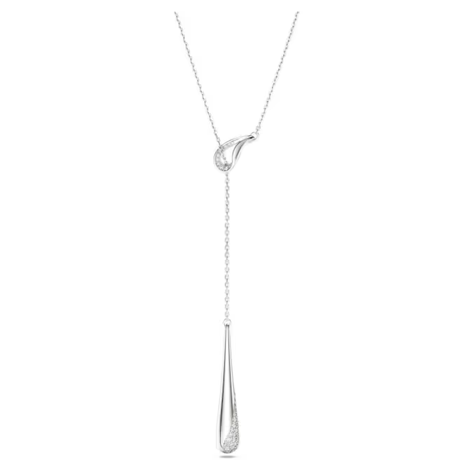 Deze Y-vormige hanger is de definitie van nonchalante klasse. Het sieraad is gemaakt van sterling zilver uit gerecyclede bronnen en valt op door een slanke druppel en een in elkaar grijpende lus, met als kers op de taart een glinsterend pav&eacute;. Swarovski Classica geeft een nieuwe draai aan alledaagse elegantie. Deze collectie is ge&iuml;nspireerd op de Aronskelk en combineert vloeiende vormen met een strakke geometrie, allemaal ge&iuml;njecteerd met het licht van Swarovski Zirkonia.

Artikelnr.: 5741221
Collectie:  Swarovski Classica
Lengte (minimum - maximum): 38 - 43 cm
Breedte: 0.7 cm
Y Lengte motief: 7.8 cm
Materiaal:  Sterling zilver, Cubic zirconia
Kleur:  Wit
Type sluiting:  Karabijn