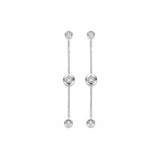 You & Me oorbellen wit goud 18k 0.1 ct
