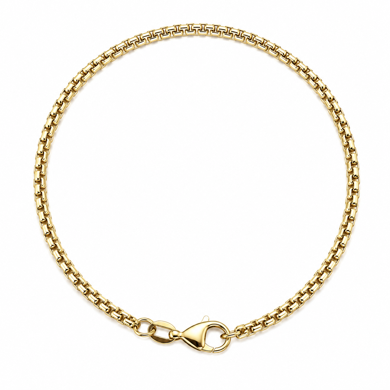Gouden armband met fantasie schakels in een lengte van 19 cm.