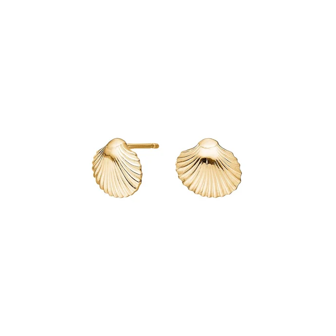 Vergoldete Silber Ohrstecker in Muschelform, diese neuen Ohrstecker sind ideal f&uuml;r stilbewusste Tr&auml;gerinnen. Sie passen perfekt zu Alltagsoutfits und verleihen Abendgarderoben einen Hauch Eleganz. Tragen Sie sie alleine f&uuml;r einen subtilen Look oder kombinieren Sie sie mit anderen Ohrringen f&uuml;r mehr Ausdruckskraft.