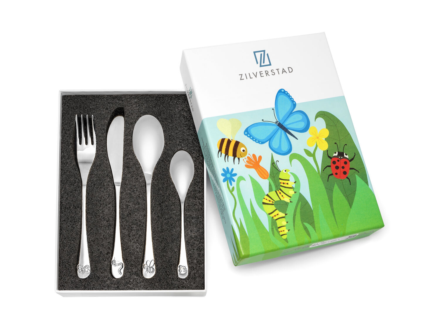 Kinderbestek 4-dlg Natuurvriendjes rvs 