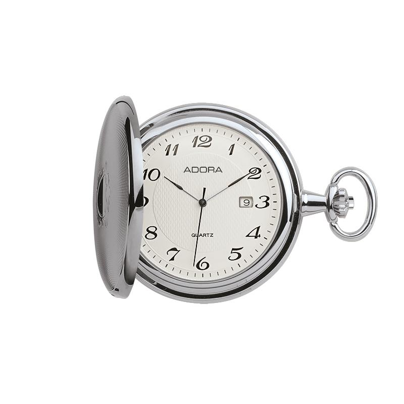 Die Adora TU Taschenuhr in stahlfarbener Optik (Modellnummer 1-205362-001) punktet mit einem klassischen, zeitlosen Design. Als Taschenuhr l&auml;sst sie sich stilvoll in der Westentasche tragen und kann mit einer Uhrenkette befestigt werden. Diese Kategorie der Uhr bietet Eleganz und Funktionalit&auml;t in einem.

Perfekt f&uuml;r jeden, der traditionelles Design sch&auml;tzt.