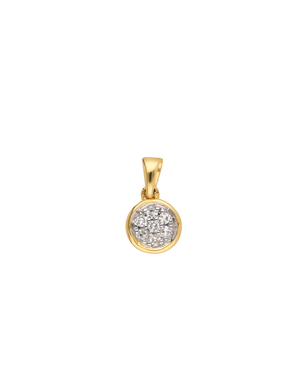 Max Fr&ouml;hlich Halsschmuck Ref.-Nr.: AN 183411 585/- Gold, gelb 7 Diamant Wesselton  Weiss deutliche Einschl&uuml;sse Brillantschliff 0,06ct. 