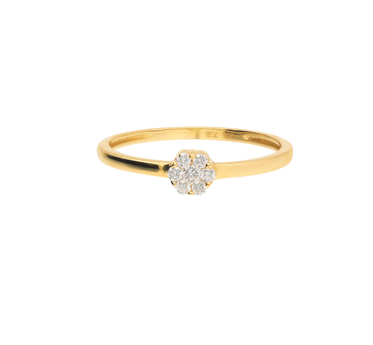 Max Fr&ouml;hlich Ringe Ref.-Nr.: ARI1054/54 585/- Gold, gelb 7 Diamant Wesselton  Weiss sehr kleine Einschl&uuml;sse Brillantschliff 0,13ct.  Ringgr&ouml;&szlig;e 54