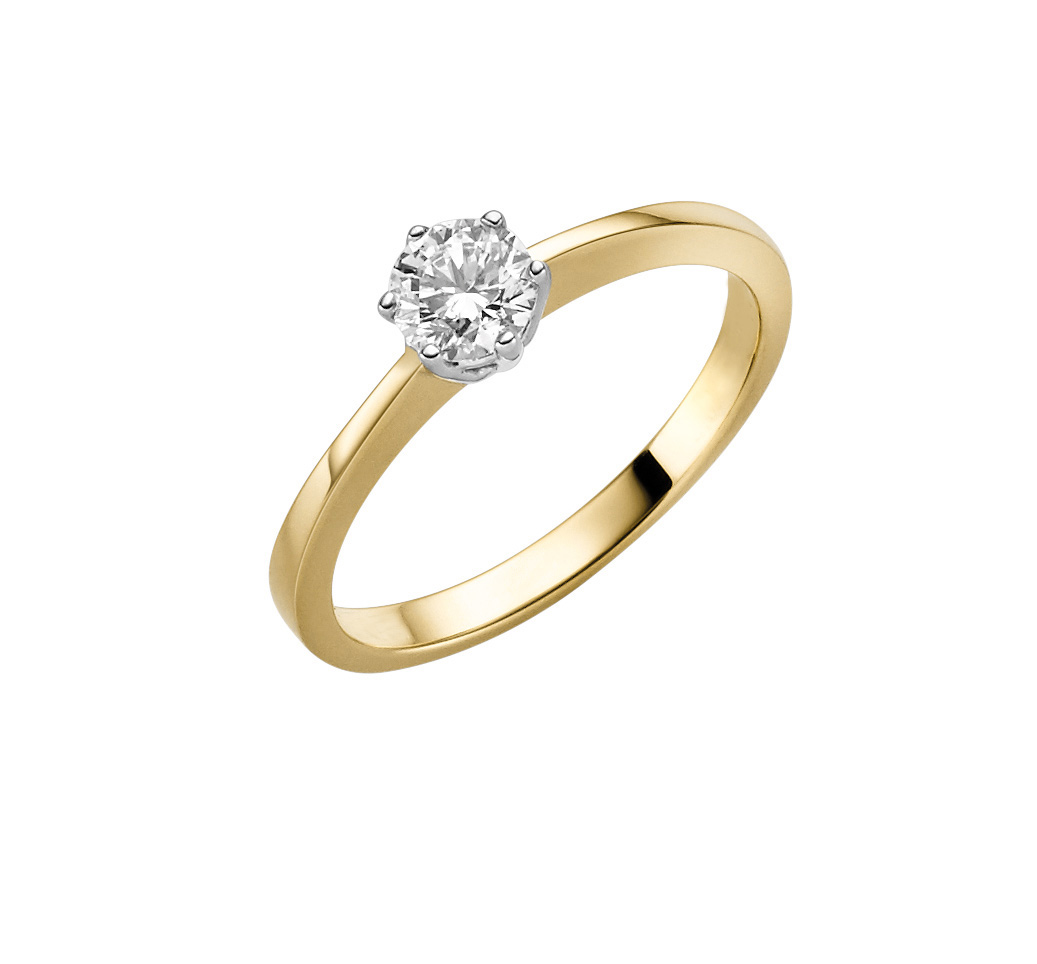 Max Fr&ouml;hlich Ringe Ref.-Nr.: BRI12.05SI 585/- Gold, gelb 1 Diamant Wesselton sehr kleine Einschl&uuml;sse Brillantschliff 0,05ct.  Ringgr&ouml;&szlig;e 52