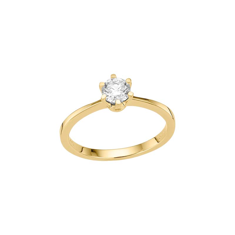 Entdecken Sie unseren eleganten Damenring, Modell 5-217108-001. Dieser mit 925er Sterling Silber vergoldete Ring besticht durch einen 0,50 Karat Labordiamant in brillanten Schliff, Klarheit VS1 und Farbe G. Perfekt als Verlobungsring, Gr&ouml;&szlig;e 58. Tragen Sie ihn allein oder kombinieren Sie ihn mit anderen Schmuckst&uuml;cken f&uuml;r einen atemberaubenden Look. Ideal f&uuml;r besondere Anl&auml;sse.