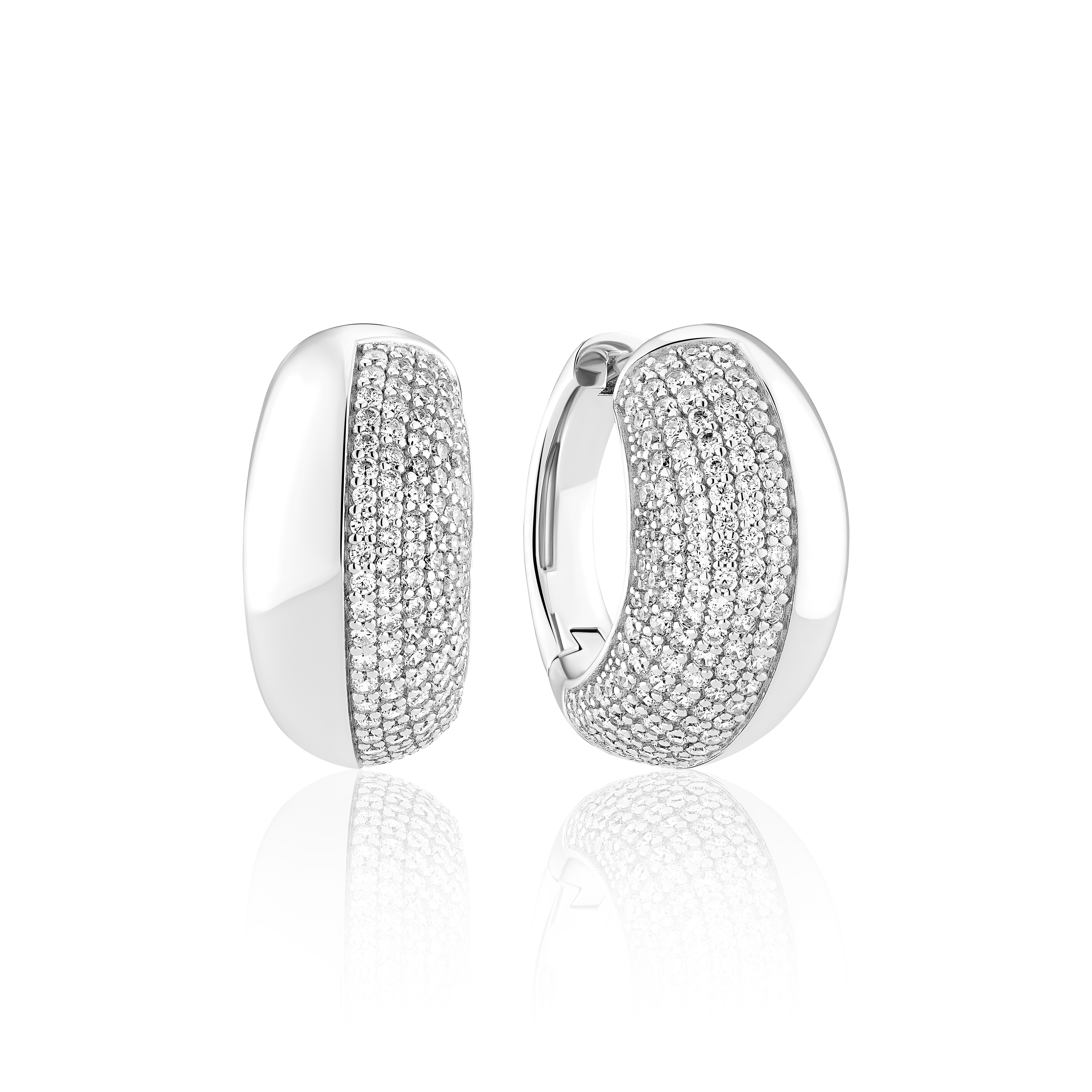 Oorringen in zilver met zirconia 