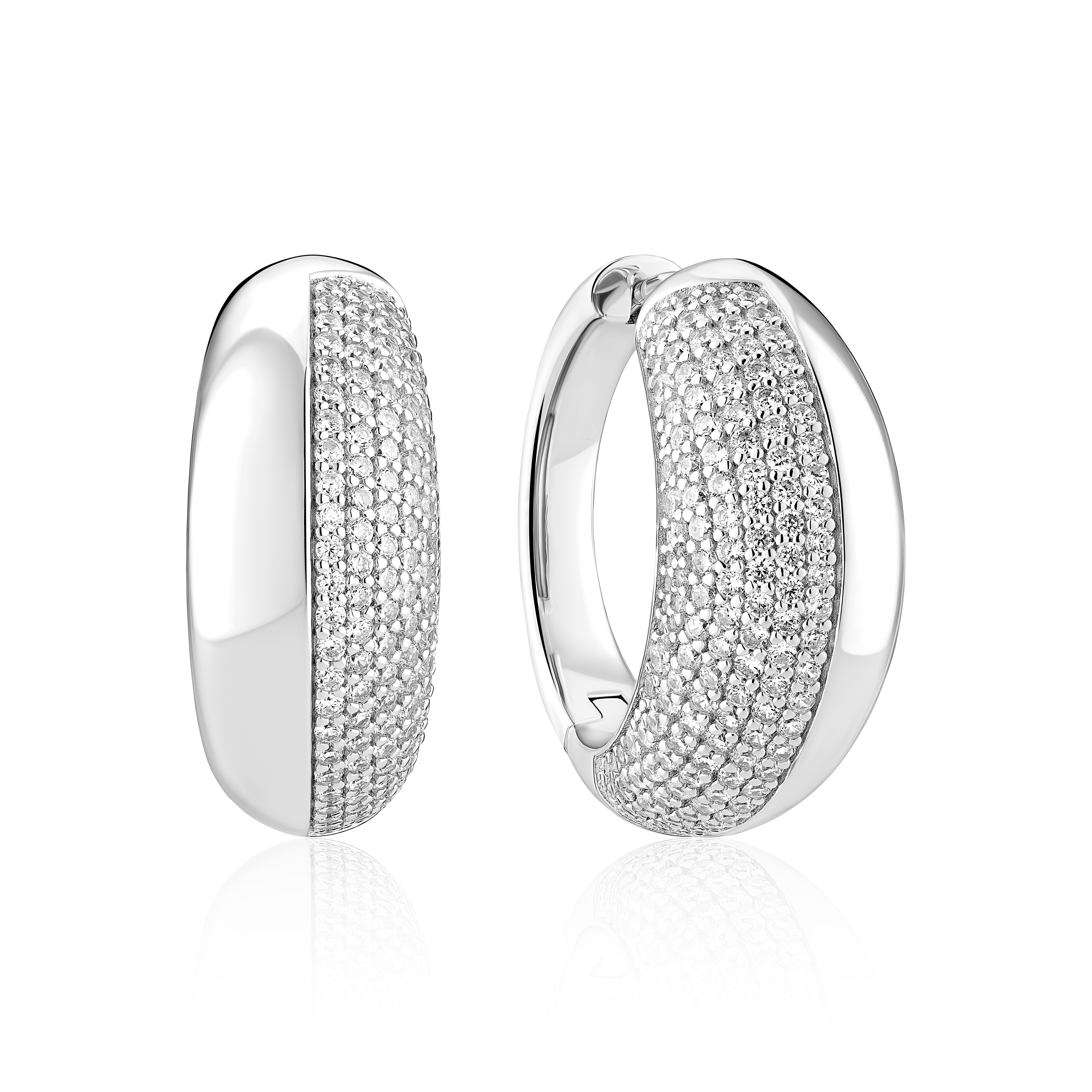 Oorringen in zilver met zirconia