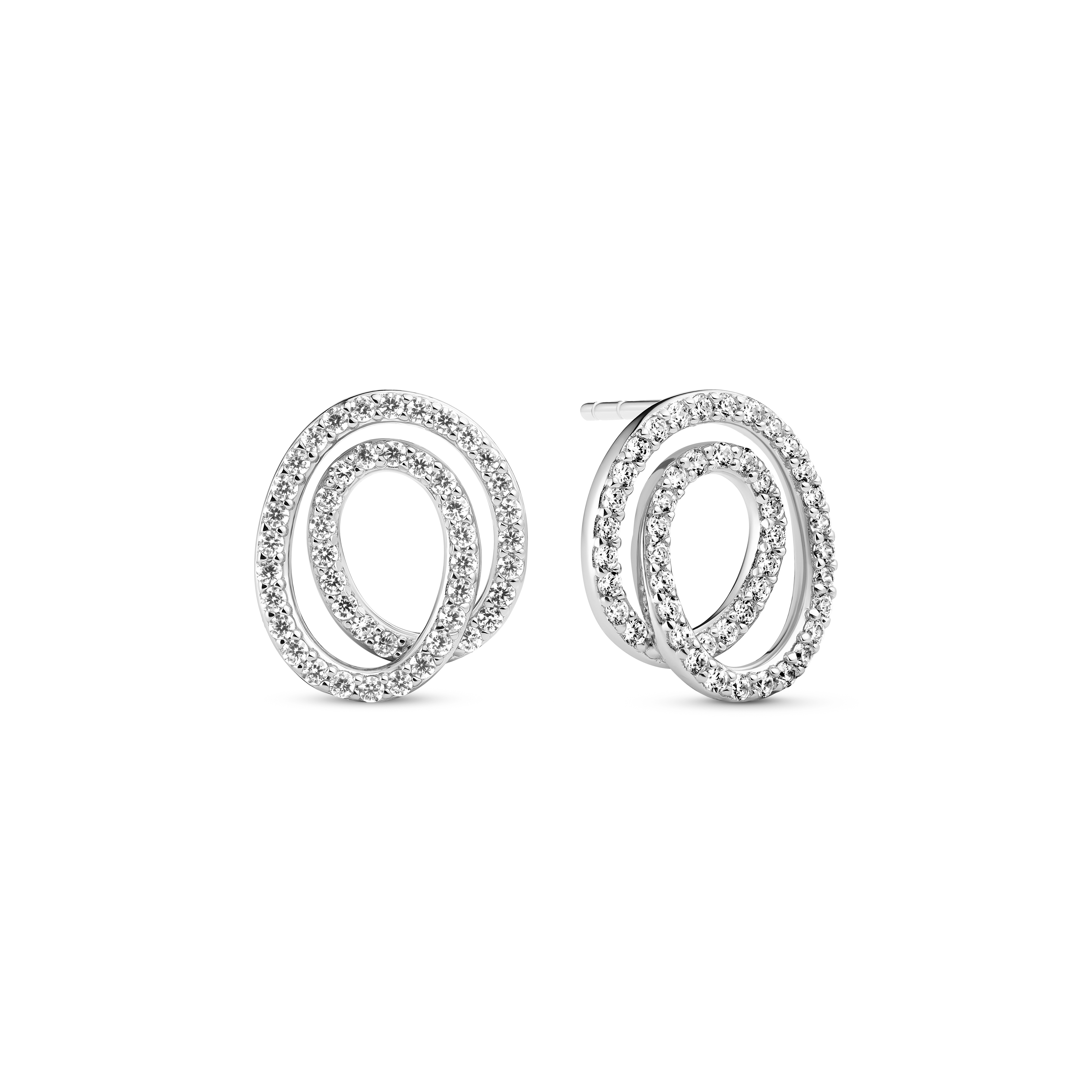 Oorringen in zilver met zirconia steentjes van het merk Sif Jakobs 
