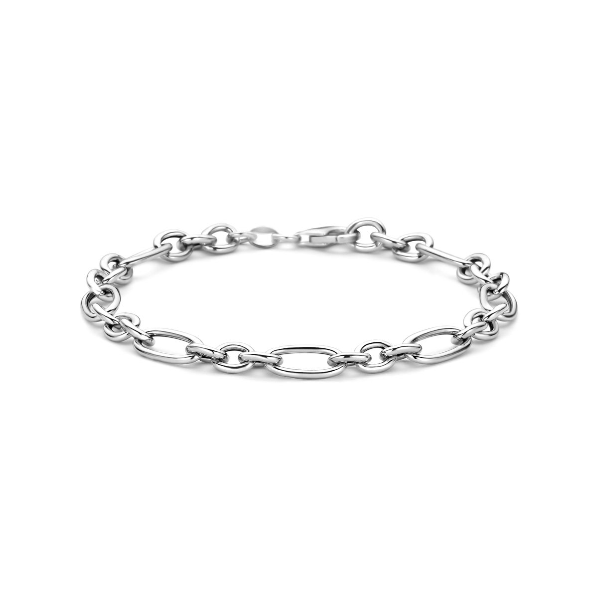 Zilveren armband met kleine en grote ovale schakels
