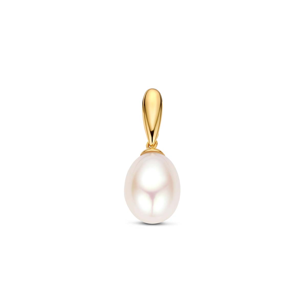 9k Geelkleurig hanger met een parel van 8mm.