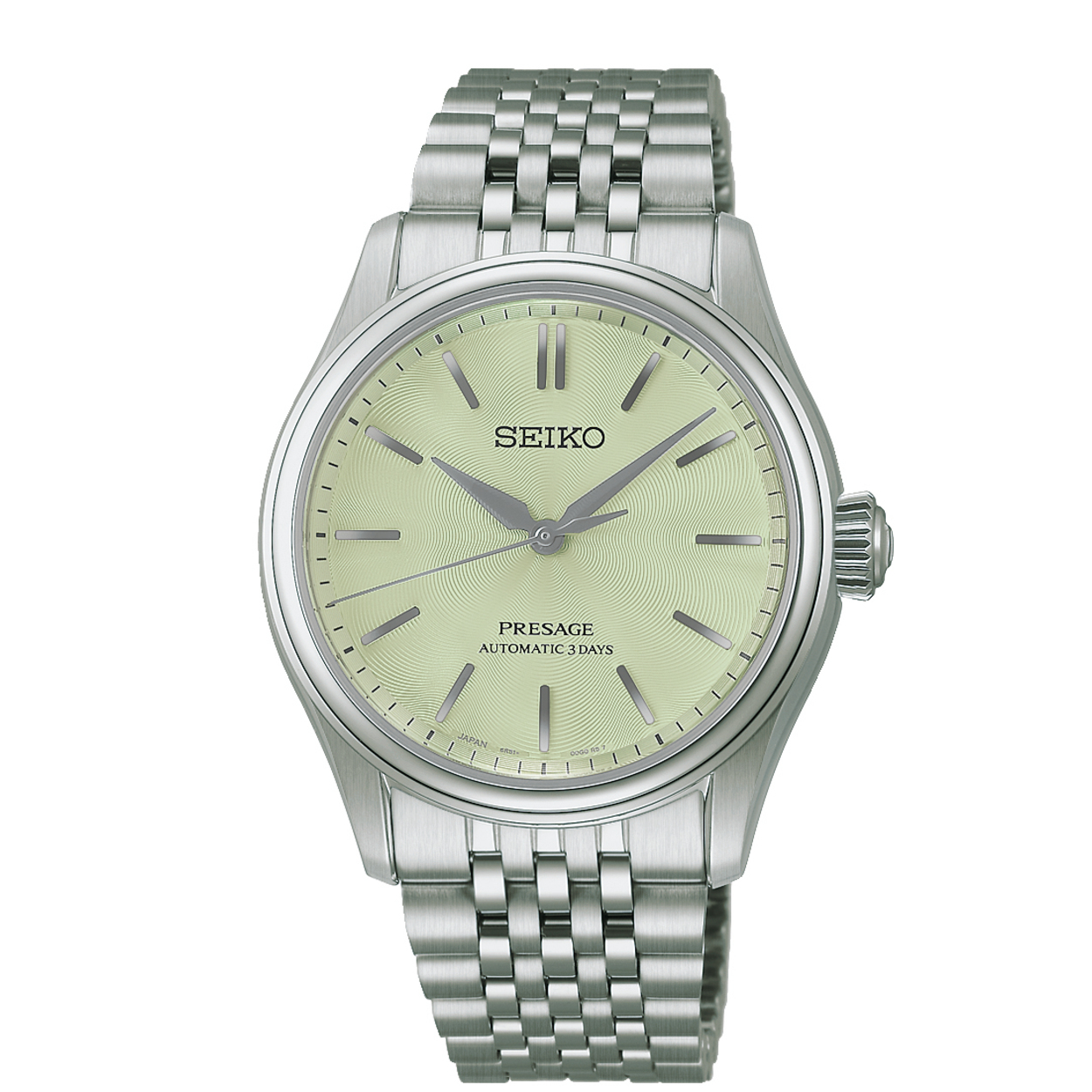 De PRESAGE HEREN SS BRACELET GREEN 100M WR, modelnummer HCC002J1, is een stijlvolle polshorloge ontworpen voor heren. Met een kastgrootte van 38 mm is het perfect voor een subtiele look. Het horloge heeft geen datumaanduiding, maar biedt wel een waterdichtheid tot 100 meter. Combineer het met casual of zakelijke kleding voor een verfijnde uitstraling.