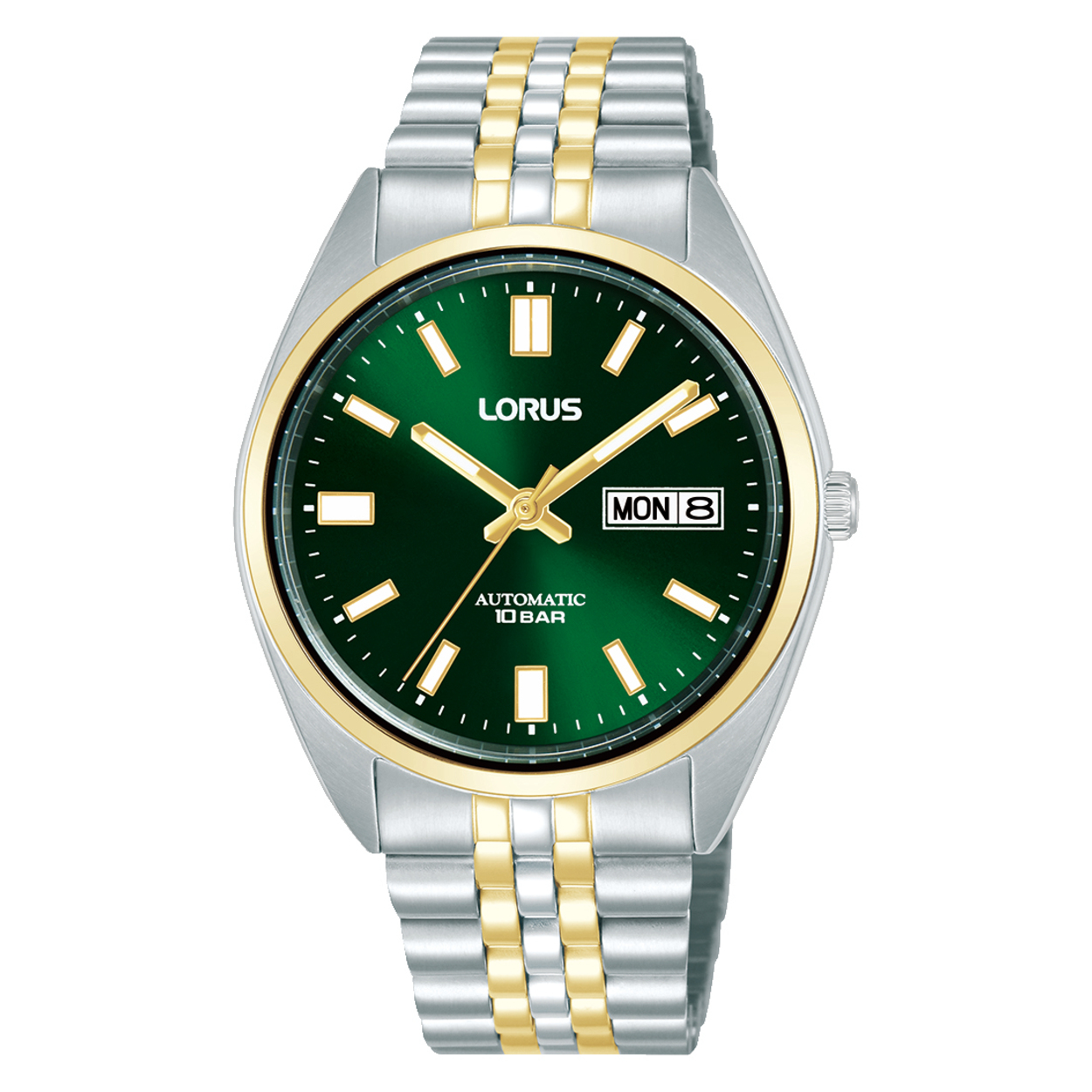 De LORUS MENS AUTO BICO RL430CX90J is een stijlvolle horloge met modelnummer RL430CX9. Kenmerken zijn: roestvrijstalen kast, goud/zilver kleurige band, 39 mm grootte en datumfunctie. Draag dit horloge bij zowel formele als informele gelegenheden voor een elegante uitstraling. Perfect te combineren met zowel zakelijke als casual kledingstijlen.