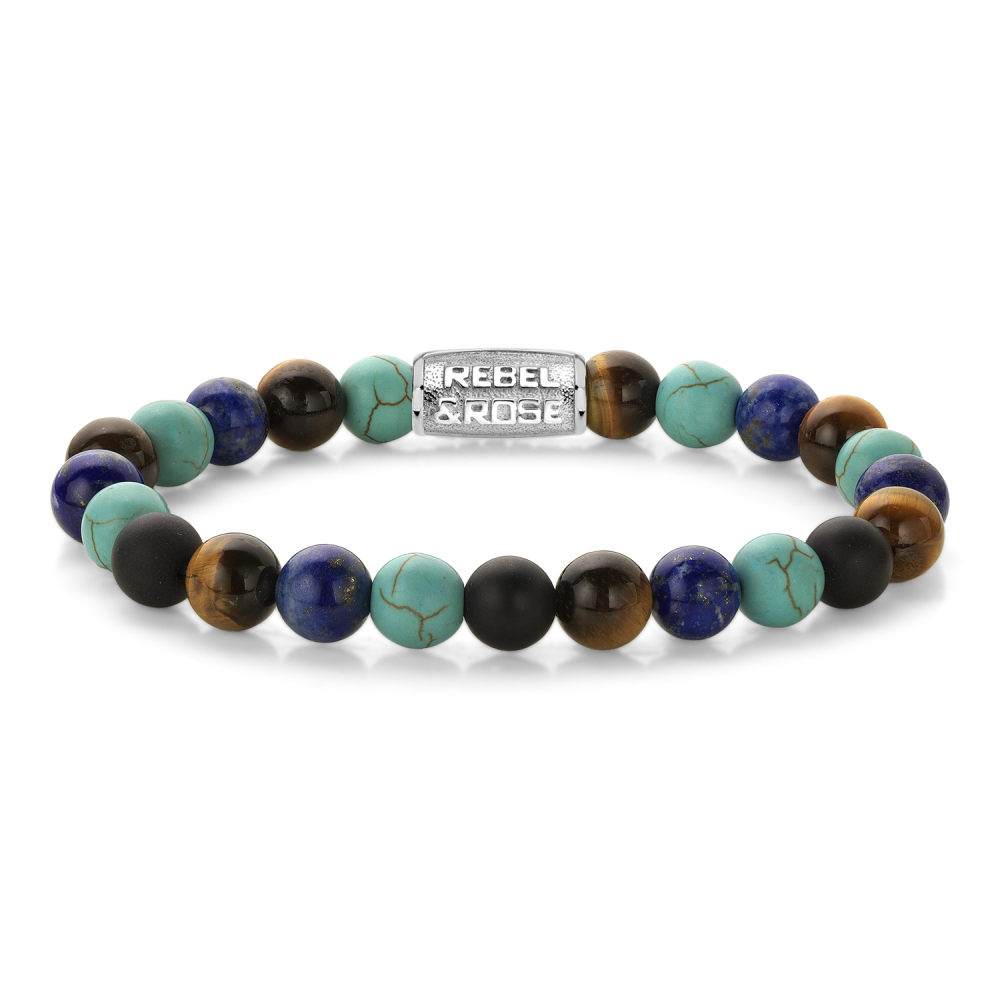 De Mix Turquoise 8mm L armband, modelnummer RR-80127-S-L, behoort tot de categorie 'Jewels' en heeft een lengte van 195 mm. Deze elegante armband combineert turquoise kralen van 8 mm voor een stijlvolle uitstraling. Draag het solo voor een subtiele look of combineer met andere armbanden voor een trendy layered effect. Perfect voor elke gelegenheid.