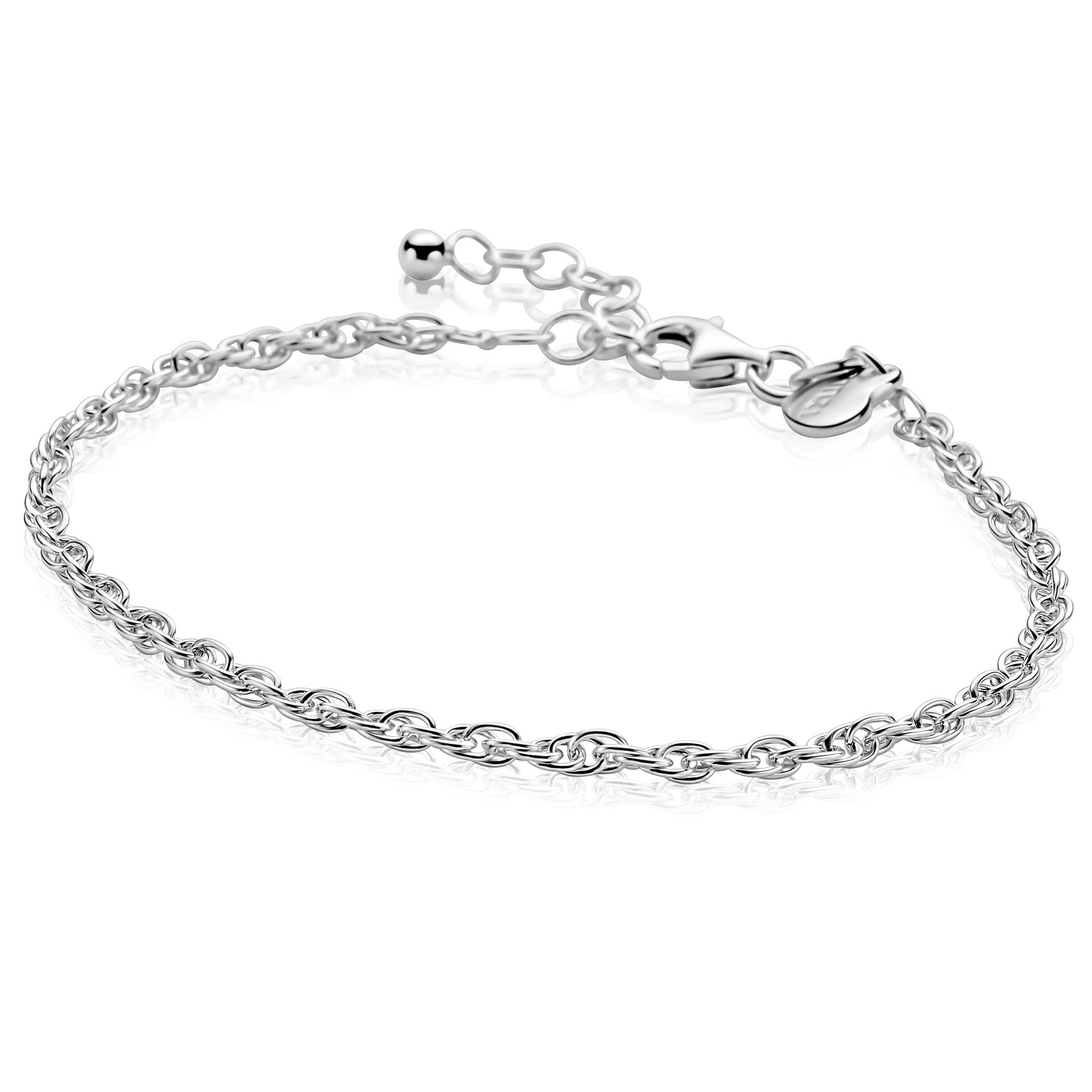 ZINZI zilveren massieve koord armband (2,6mm breed) 18-20cm ZIA2844