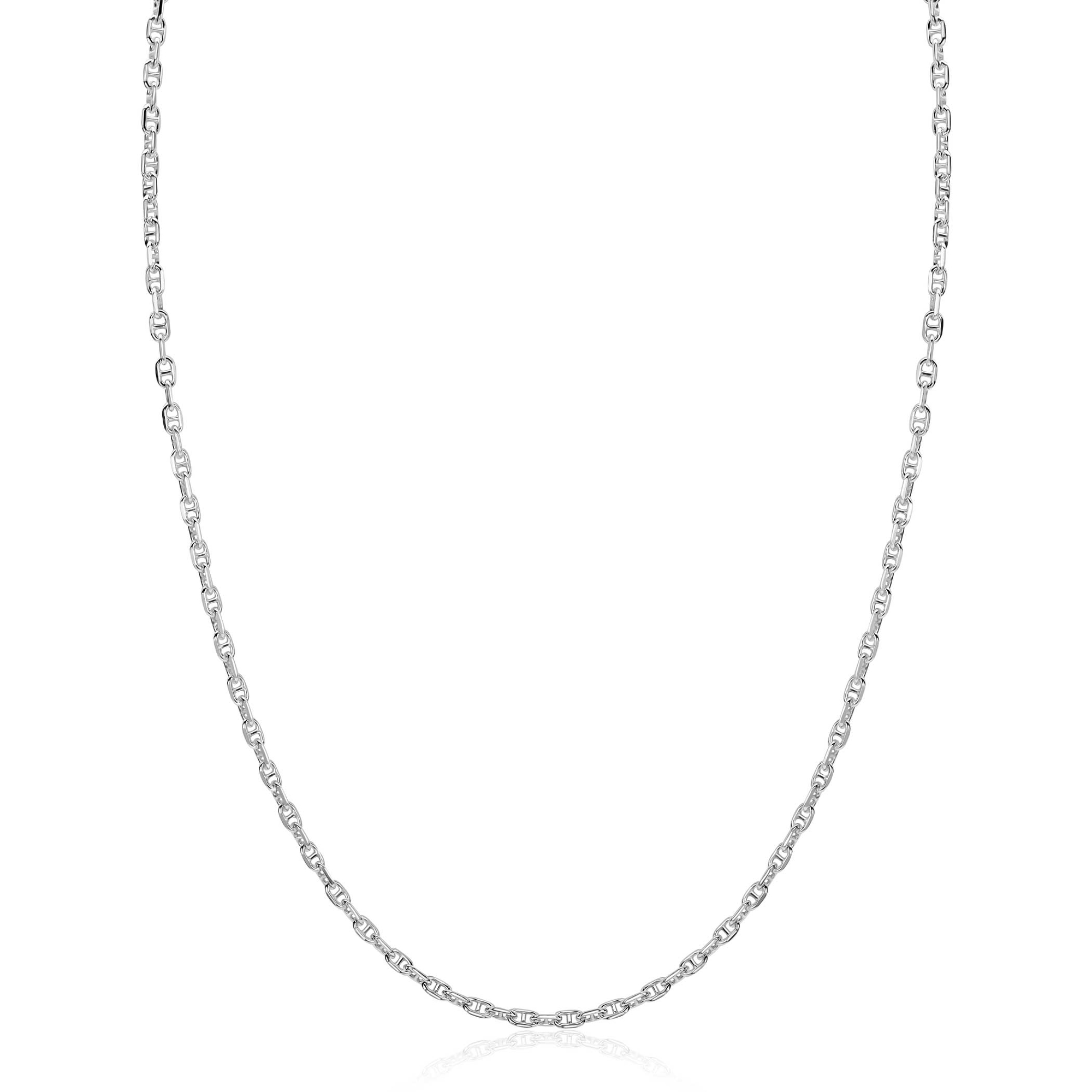 De ZINZI ZIC2841 collier, met massieve marine schakels, is een elegante ketting van 45 cm. Dit sieraad, onder de categorie "Jewel", voegt verfijning toe aan iedere look. Draag deze ketting solo voor een subtiele uitstraling of combineer met andere kettingen voor een gedurfde, gelaagde stijl. Perfect voor elke gelegenheid.