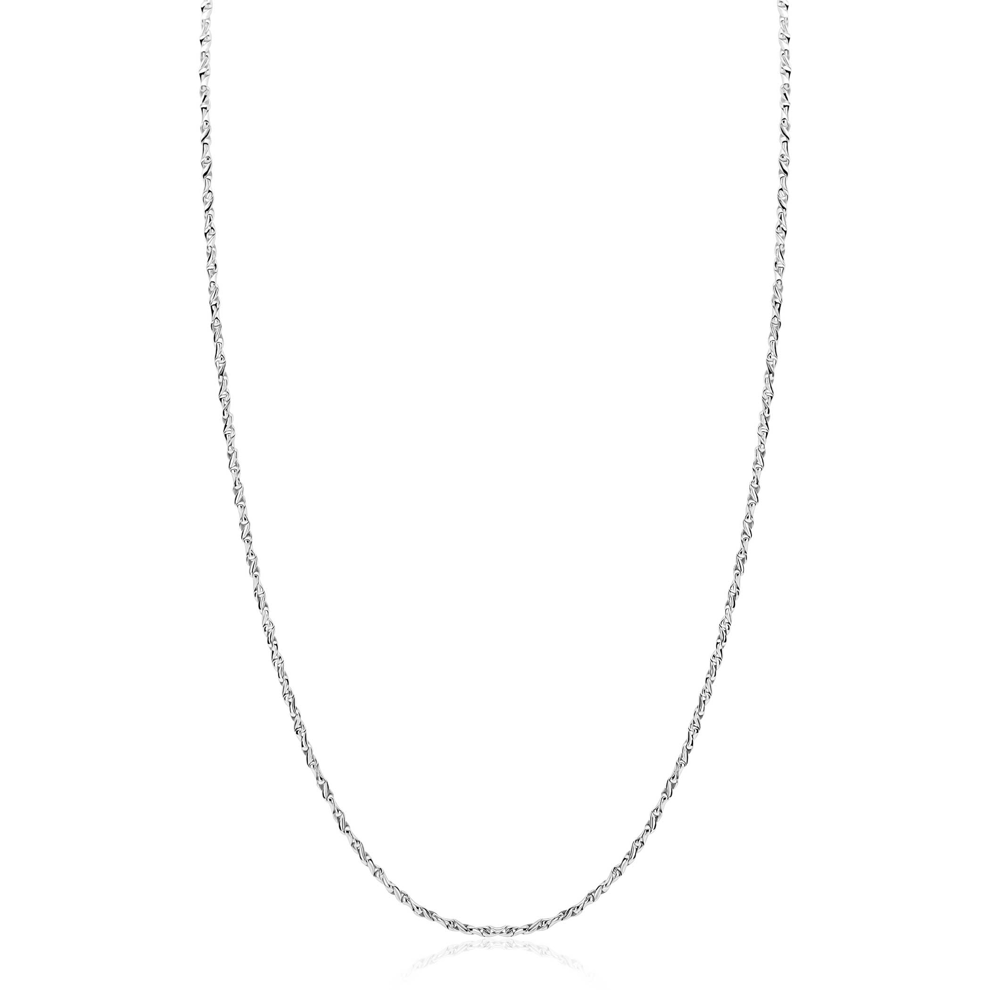 ZINZI zilveren organisch gedraaide schakel ketting (1,8mm breed) 42-45cm ZIC2843