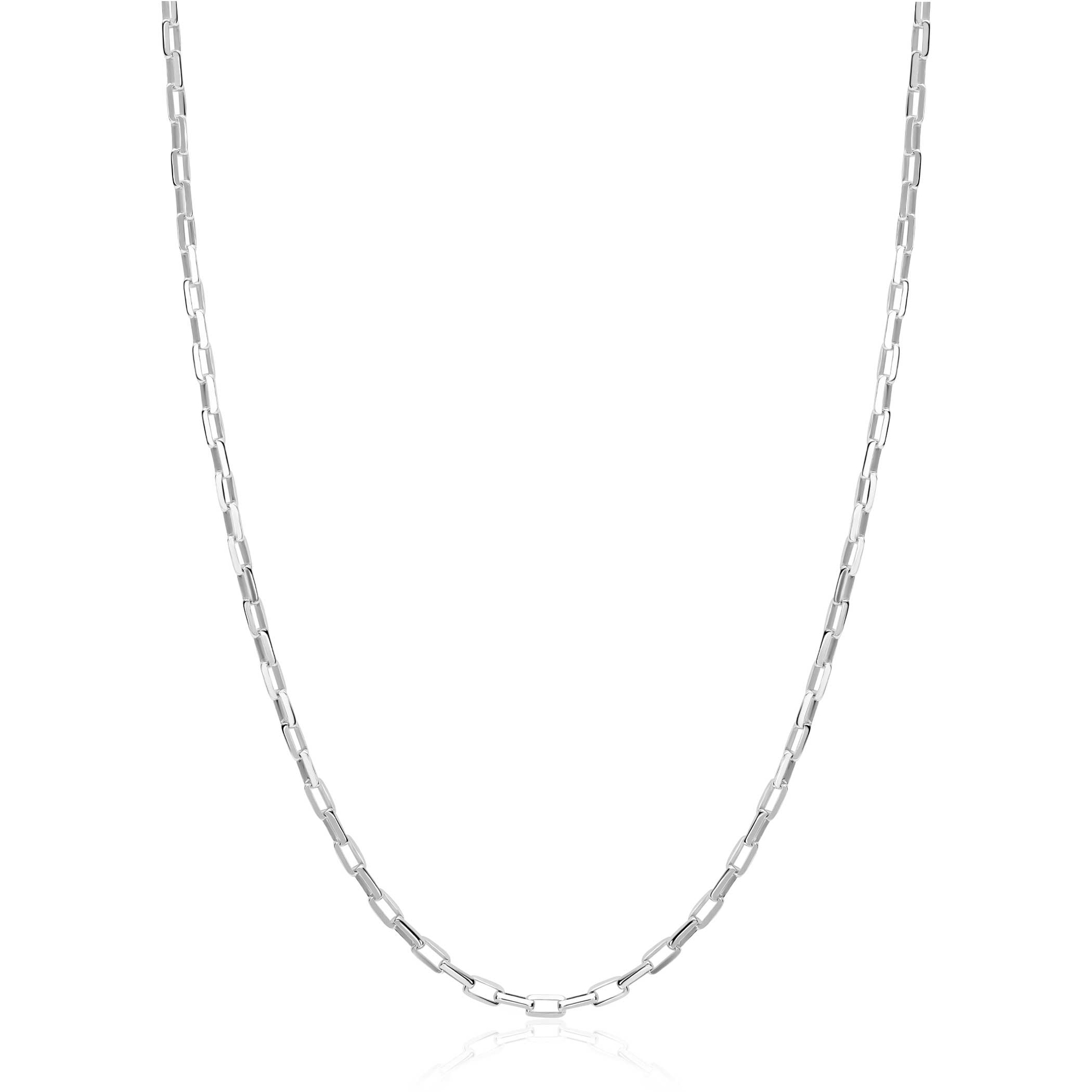 De ZINZI zilveren ketting model ZIC2845 is een elegante paperclip schakel ketting, 2,2 mm breed en verstelbaar van 42-45 cm. Gemaakt van 925 sterling zilver, straalt het een zilverglans uit. Ideaal voor speciale gelegenheden of dagelijks gebruik. Draag het als statement piece of combineer met andere kettingen voor een gelaagd effect. Nieuwe staat.