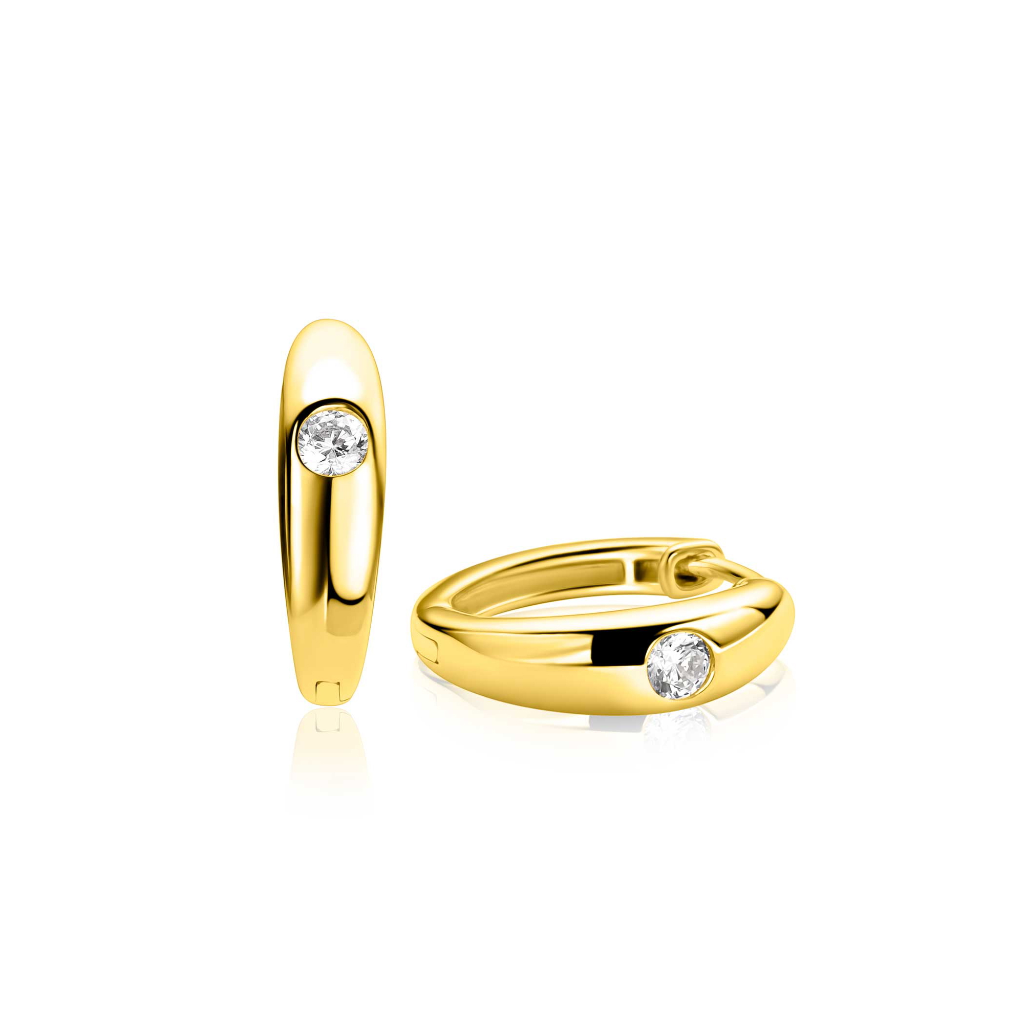 ZINZI zlv. oorringen gg.verg. met zirconia 16.5x4.5