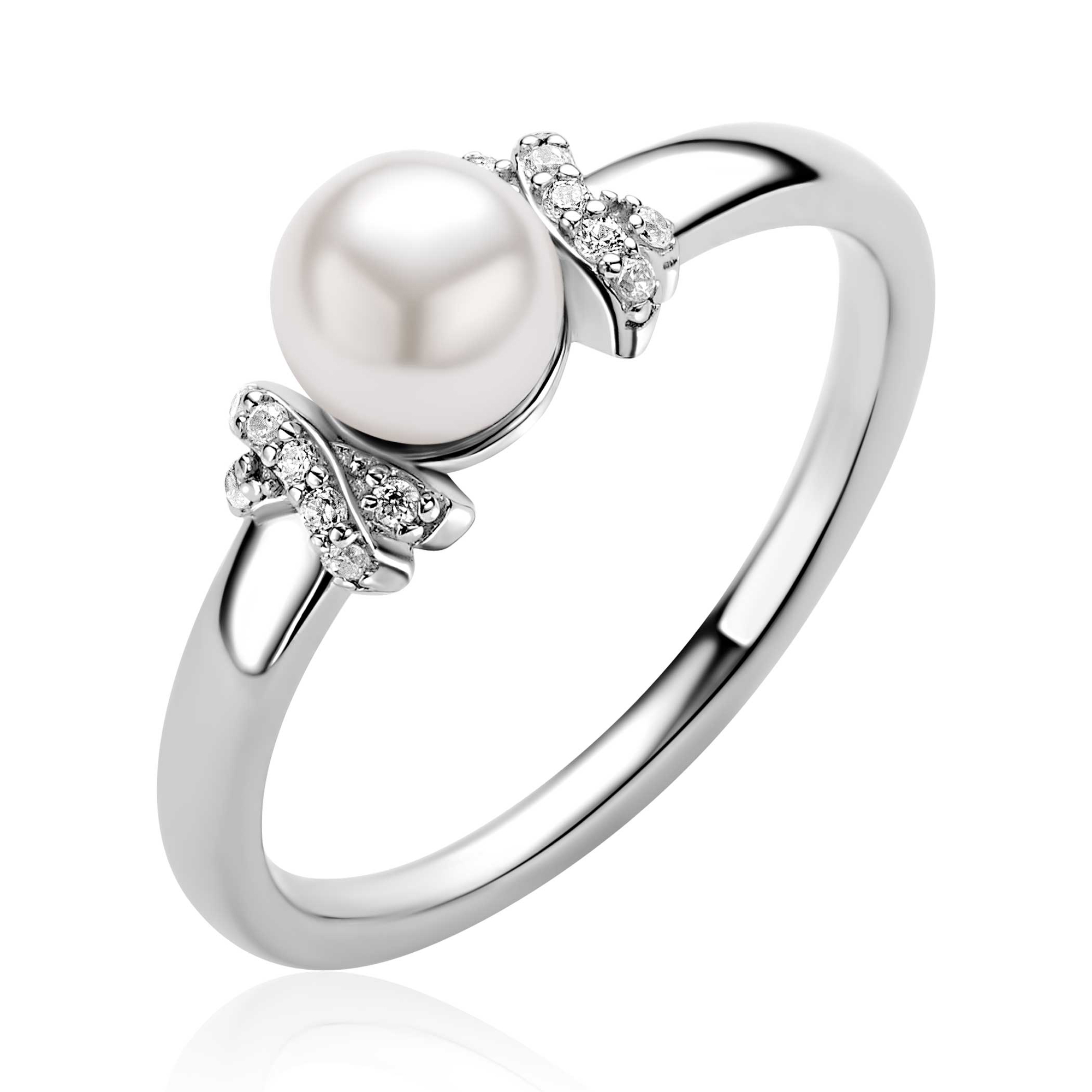 ZINZI zlv. ring ZIR2863-56 met parel