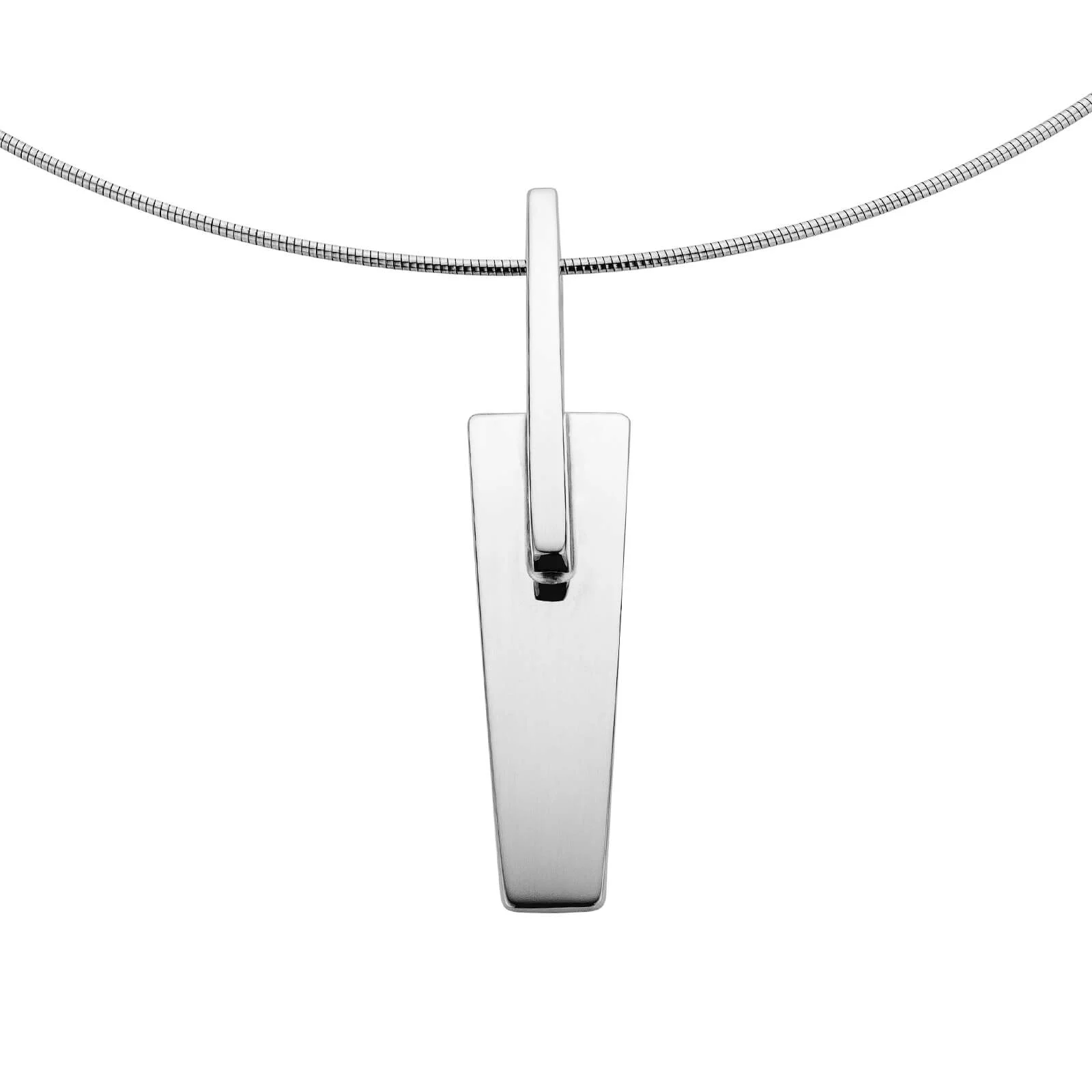  Zilveren hanger van Nol sieraden smal naar breed overlappend  5cm lang