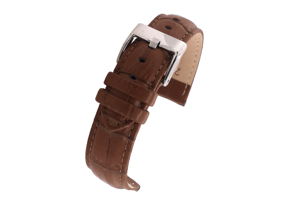 Huiscollectie horlogeband donkerbruin krokodil 28mm 