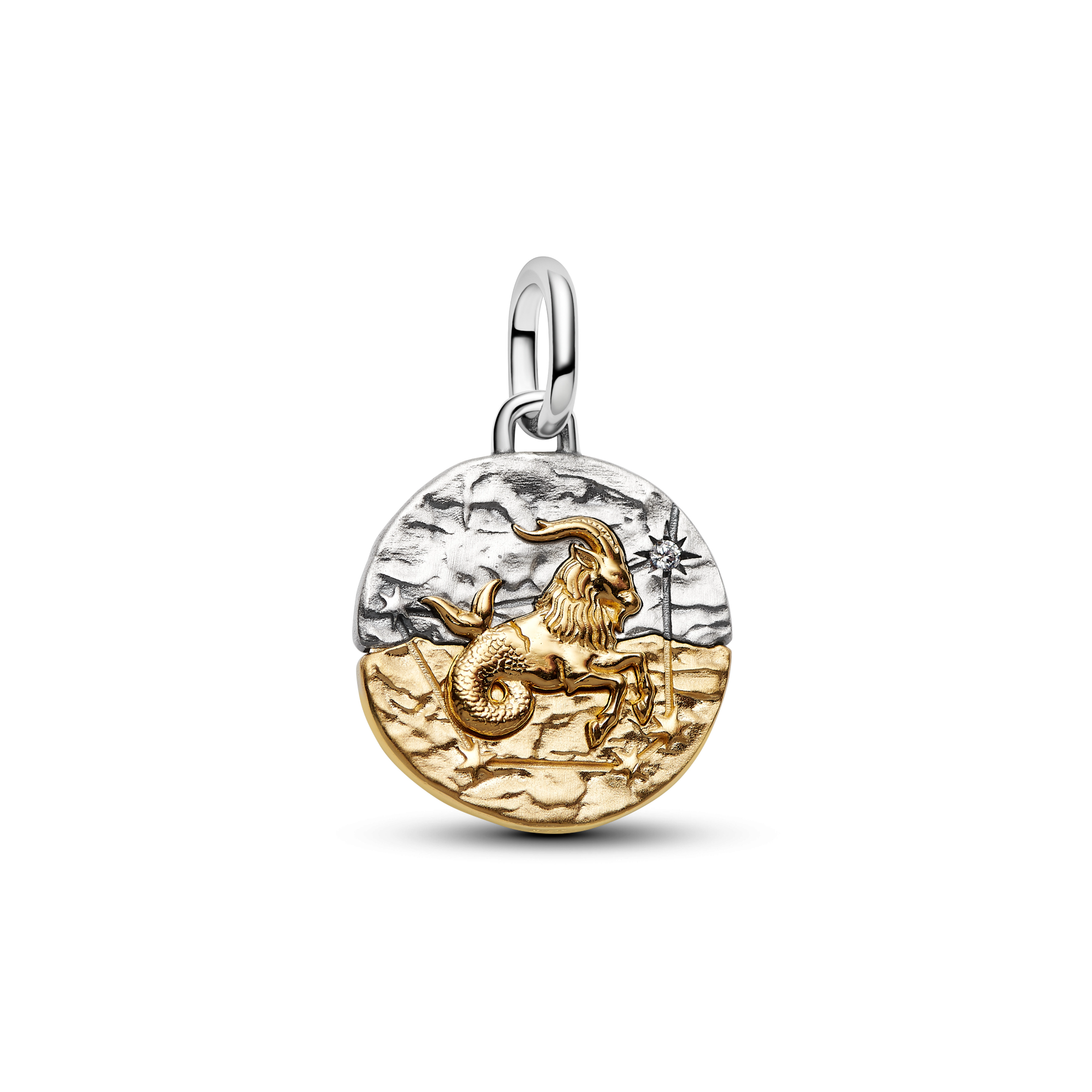 Pandora - Zilveren Zodiac bedel, deels verguld, Capricornus / Steenbok - 764987C01