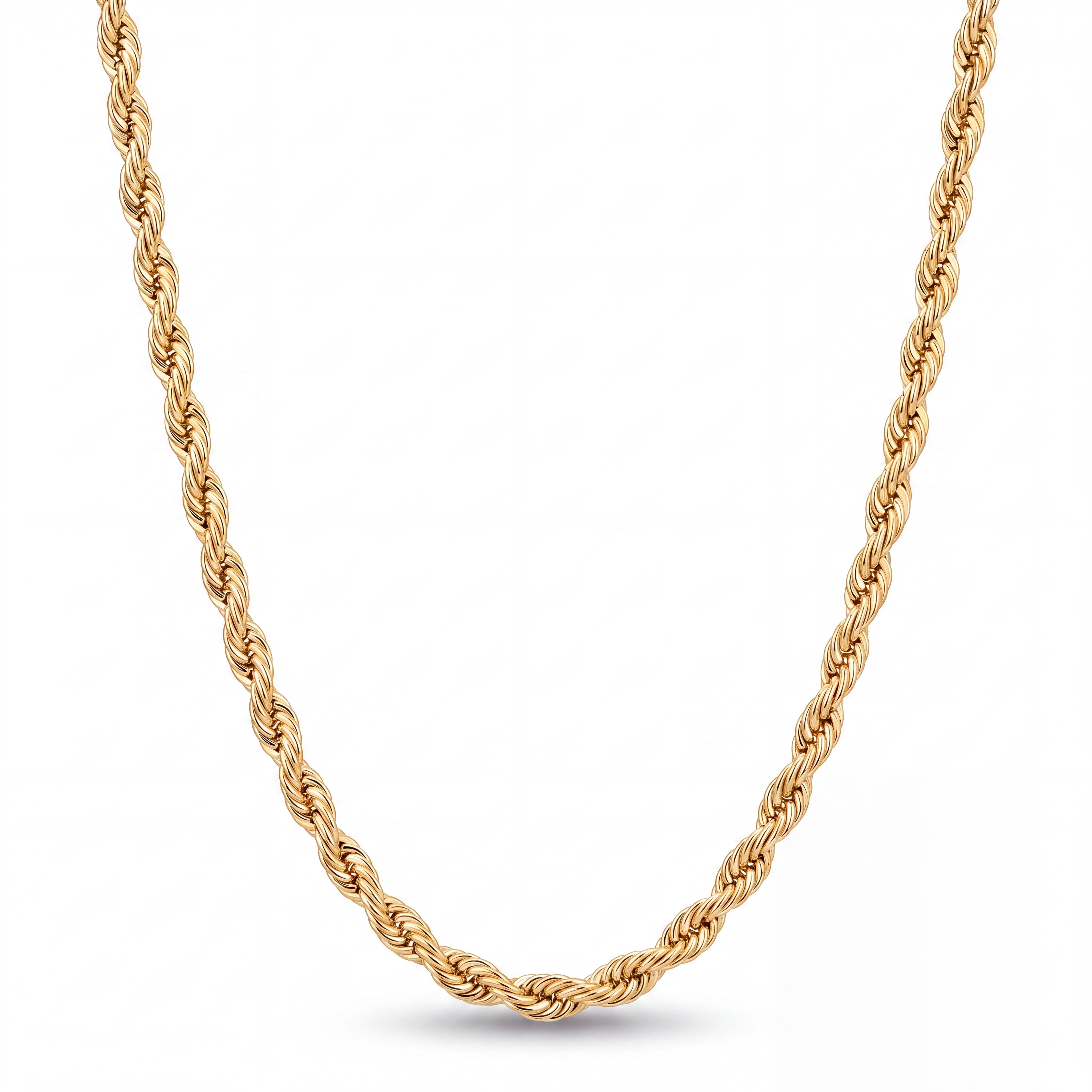 Luxe 14 Karaat Geelgouden Rope Chain Ketting &ndash; Tijdloos & Massief Afgewerkt
Ben je op zoek naar een klassieke, stijlvolle gouden ketting die moeiteloos klasse uitstraalt? Deze 14 karaat geelgouden Rope Chain ketting combineert een krachtige, gedraaide schakel met een verfijnde afwerking. Met een breedte van 2.6 mm en een gewicht van circa 14 gram heeft deze ketting de ideale balans: subtiel genoeg voor dagelijks gebruik, maar met voldoende gewicht en schittering om echt op te vallen.

Of je de ketting nu los draagt of combineert met een elegante gouden hanger, de unieke spiraalvormige structuur van de rope chain vangt het licht vanuit elke hoek.