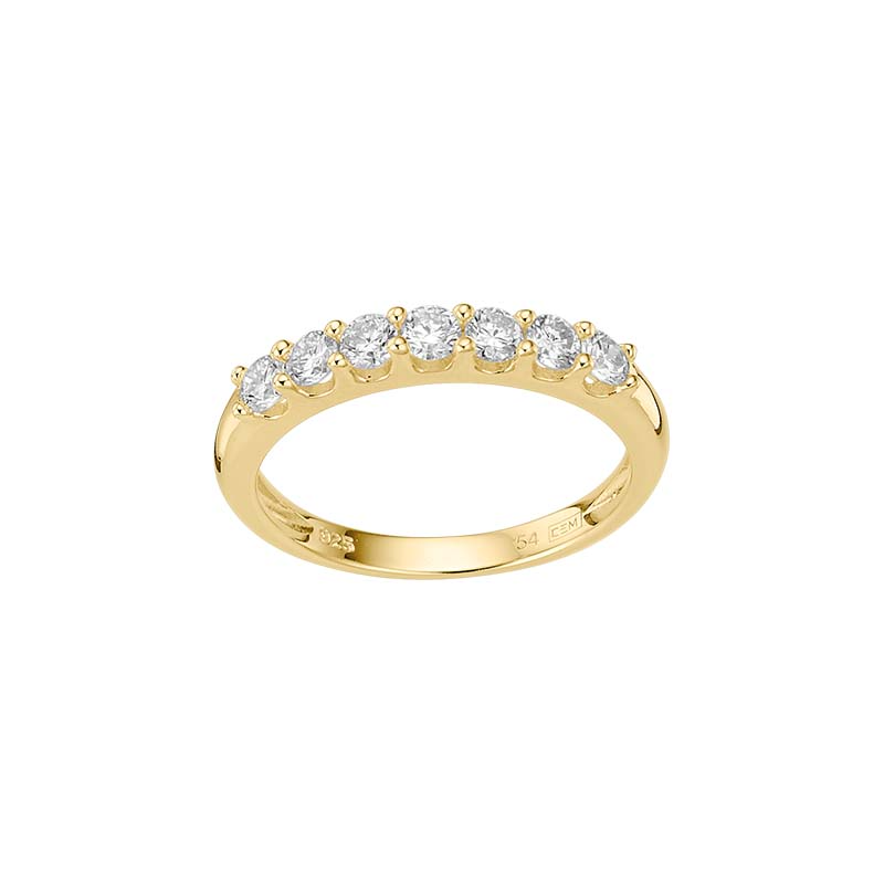 Der Damenring Mehrsteiner aus 925er Sterlingsilber, gelbvergoldet, mit Lab Grown Diamanten von 0,50 tw/vs, besticht durch seine Eleganz. Perfekt f&uuml;r Verlobungen und geeignet in Gr&ouml;&szlig;e 56. Tragen Sie ihn alleine oder kombinieren Sie ihn mit anderen feinen Schmuckst&uuml;cken f&uuml;r einen edlen Look. Modellnummer: 5-217112-001. Ein zeitloses Accessoire f&uuml;r besondere Anl&auml;sse.