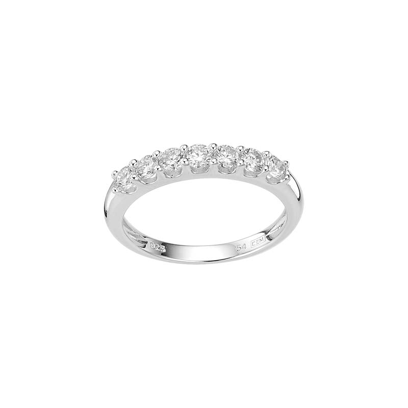Der Damenring Mehrsteiner 925 rhodiniert besticht durch 7 Labordiamanten (0,30 ct tw/vs, G-Farbe, Brillantschliff) in feinem 925 Sterling Silber. Ideal als Verlobungsring, wird er am besten am Ringfinger getragen, um seine strahlende Eleganz zu betonen. Perfekt f&uuml;r besondere Anl&auml;sse und unvergessliche Momente. Modellnummer: 5-217105-001.