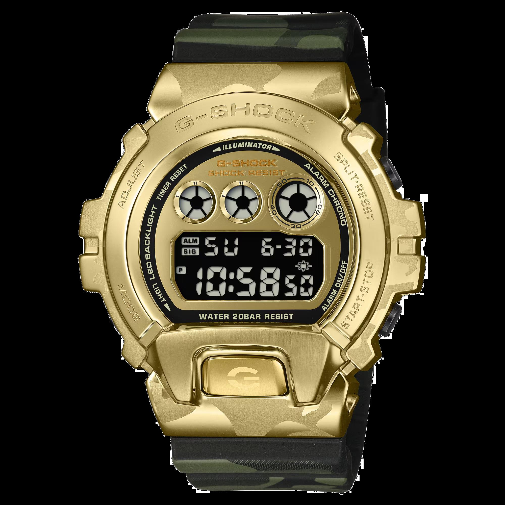 CASIO  digitaal goudkleurig zwarte band gm-6900cmg-3er