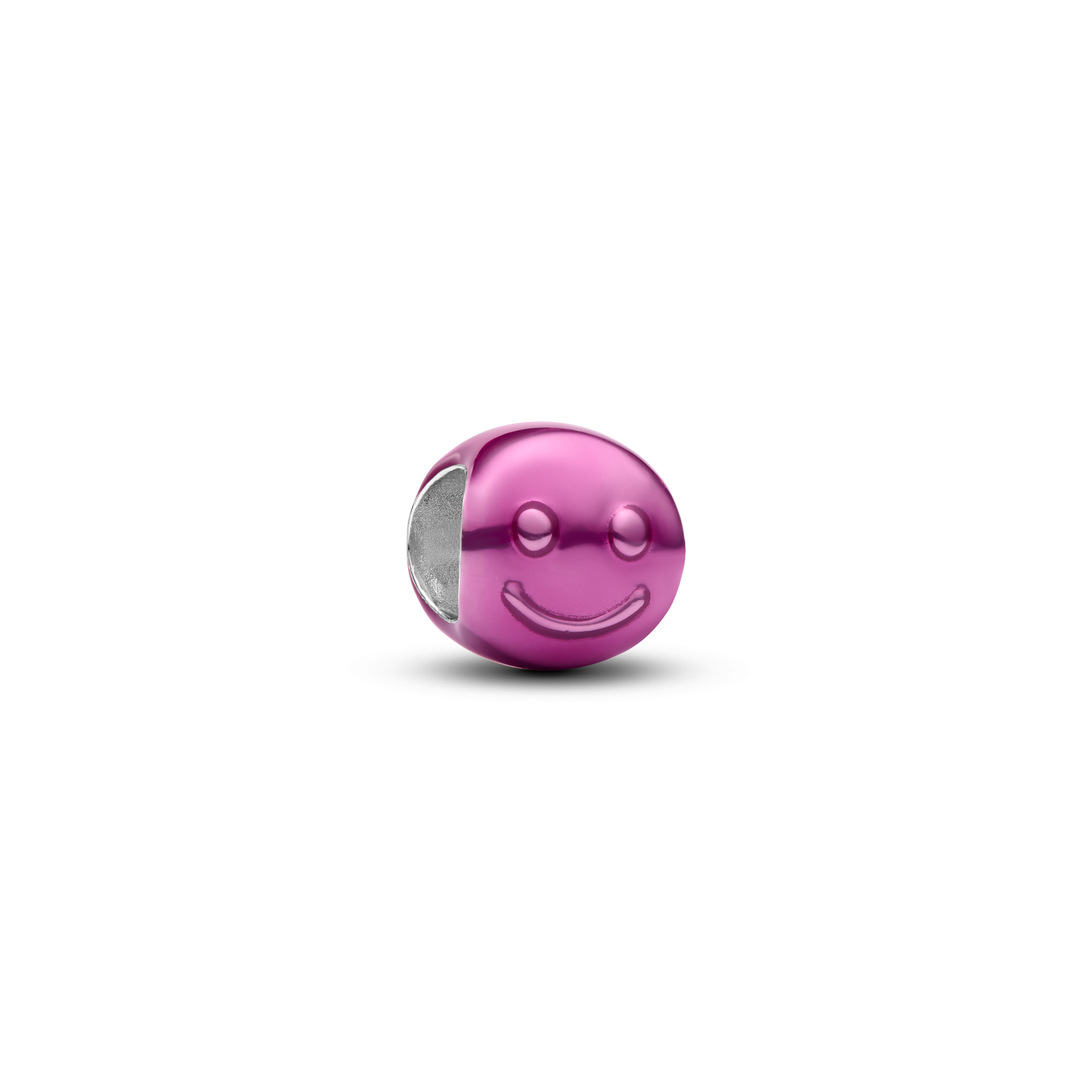 Pandora - Zilveren bedel smiley face met paars emaille - 794815C01