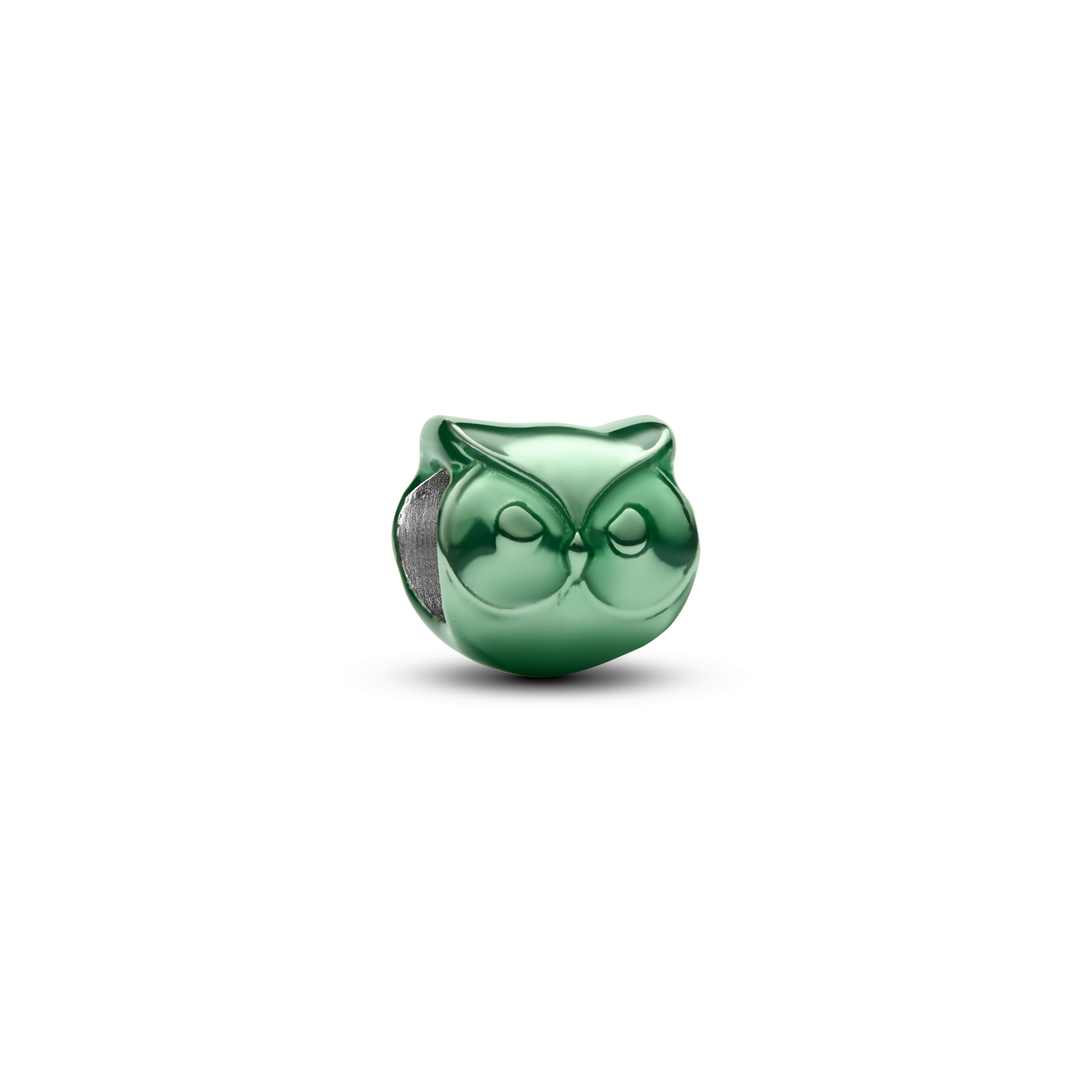 Pandora - Zilveren bedel uil met groene emaille - 794900C01