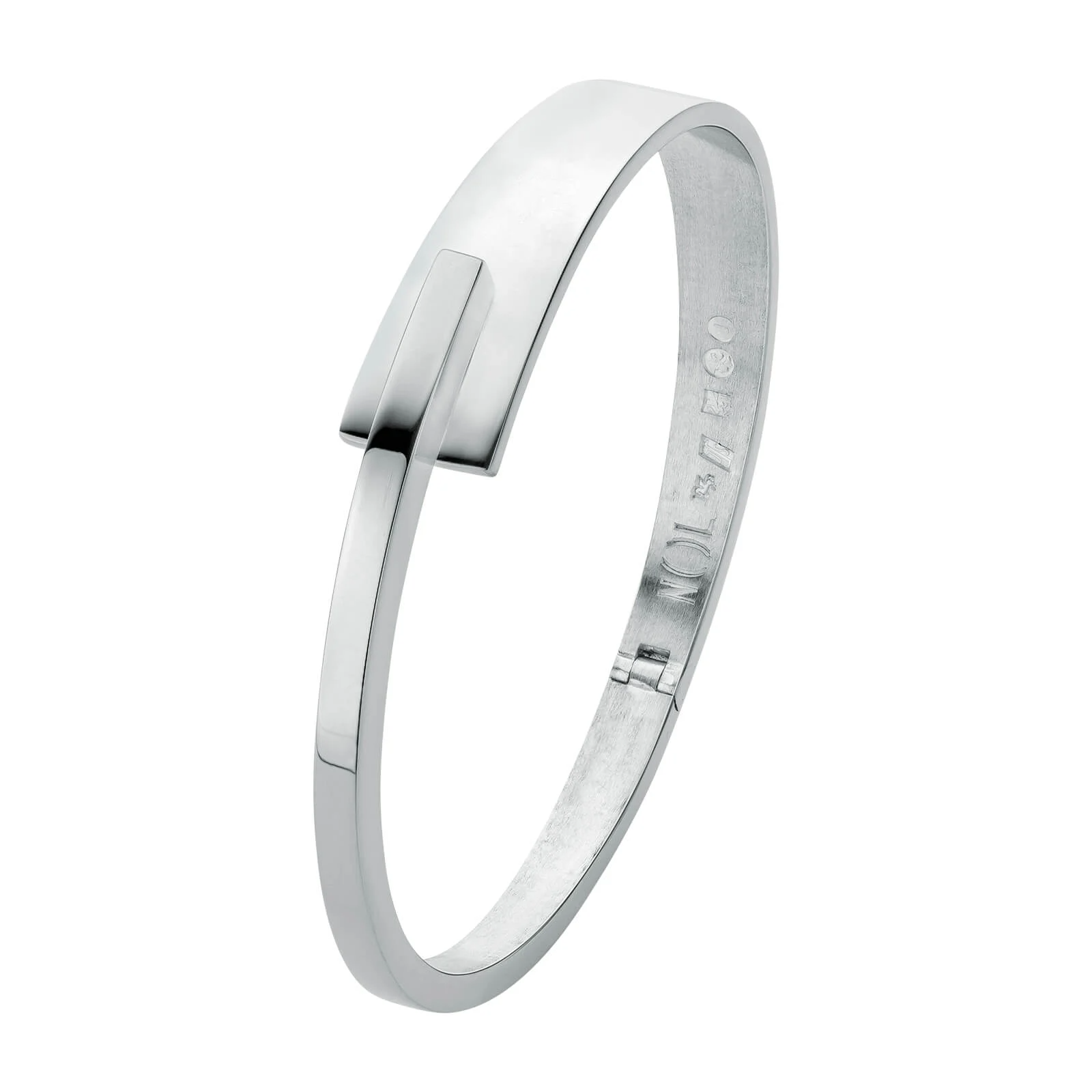 Zilveren massieve armband geheel poli. 