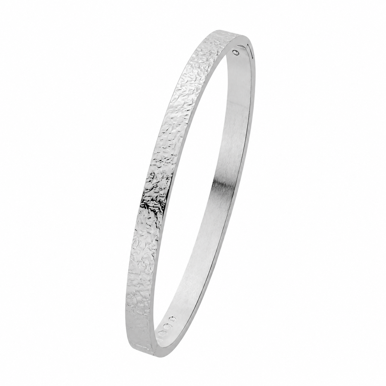 Massief zilveren armband met hamerslag