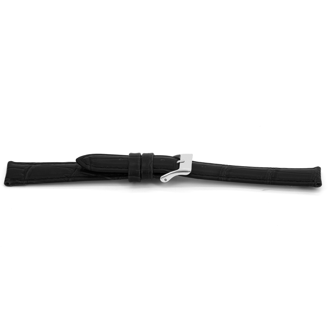 Italiaans lederen horlogeband extra lang, zwart, glad en gestikt. 
Kleur band: Zwart
Band dikte: 3.3mm
Band lengte: 75/125mm
Band breedte: 14x12mm
Gesp: All Stainless Steel
Bekleding binnenband: Nubuck
Gestikt: Ja
Pushpin: Exclusief
Hypo allergisch: Ja
EAN: 4782586345732