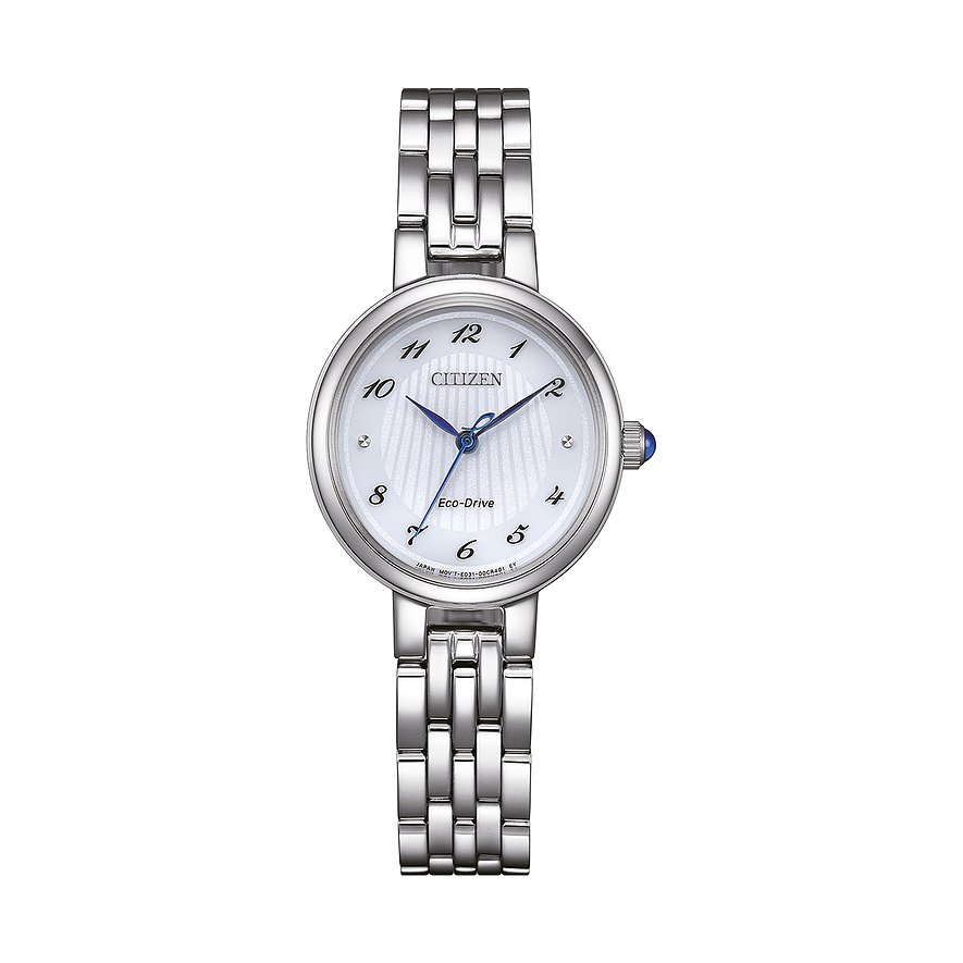 Citizen Damenuhren Ziffernblatt: Schwarz Index  Edelstahl  Gliederband Solar 50 Meter Ref.-Nr.: EM0990-81E  