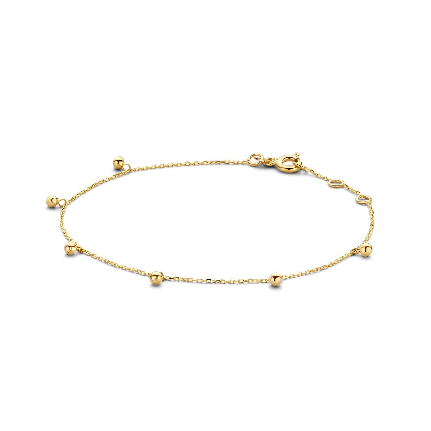 Elegante 14k gouden Jackie Bubbles armband met verfijnde gouden bolletjes. Bekijk en bestel online of pas bij Juwelier Rijk, Heiligeweg 10 Amsterdam.