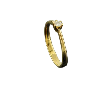 Ringe Ref.-Nr.: 128817152 750/- Gold, gold 1 Diamant Top Wesselton kleine Einschl&uuml;sse Brillantschliff 0,10ct.  Ringgr&ouml;&szlig;e 52