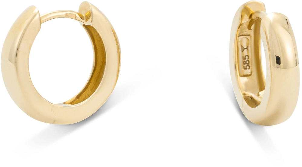 Monzario gouden klap oorringen 14 mm | 936-O