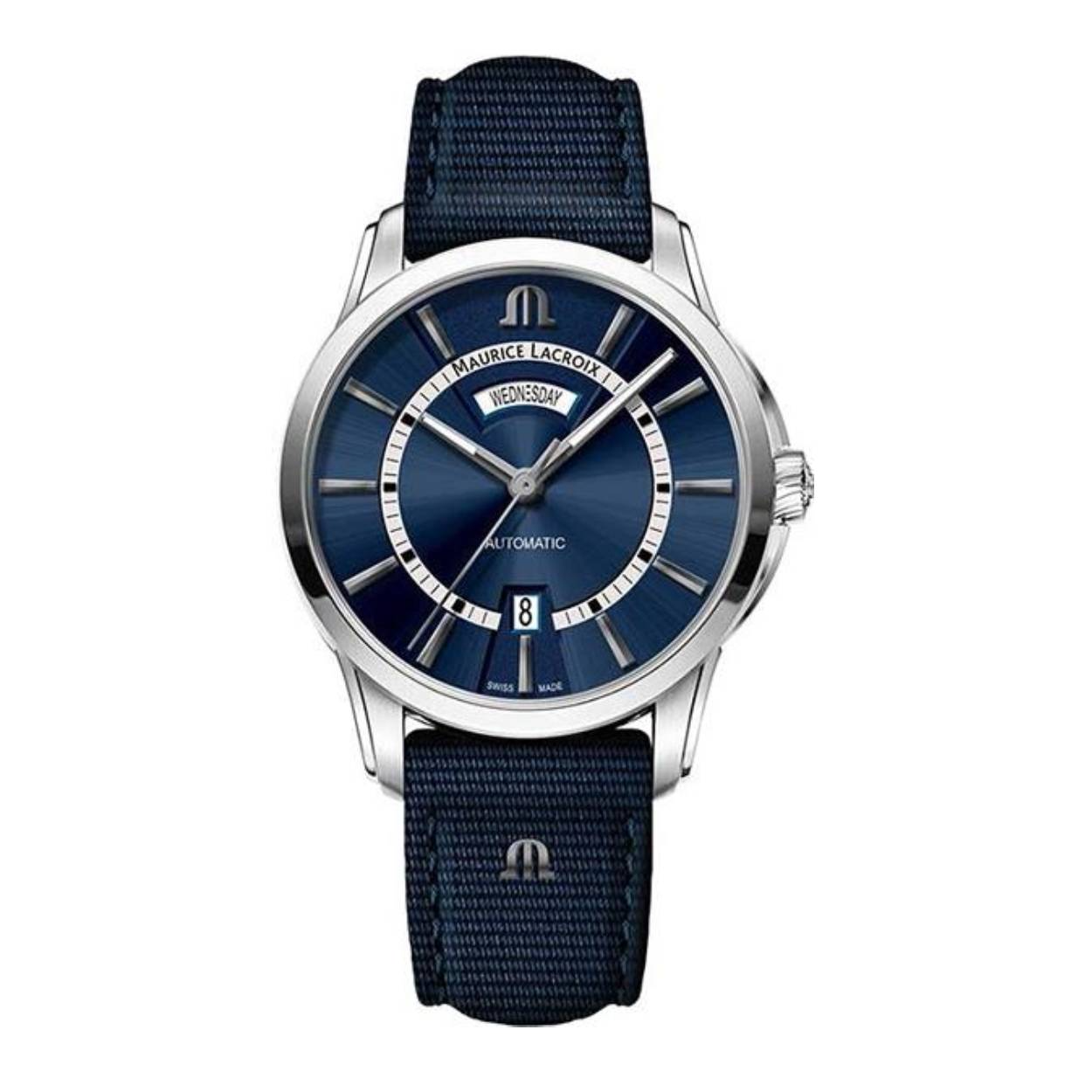 Dit is een herenhorloge van het merk Maurice Lacroix. Automaat met dag en datum aanduiding.

De specificaties zijn als volgt:
Kastmaat: 41 mm
Waterdichtheid: 10 ATM / 100 Meter / 330 Feet
Dit horloge heeft de volgende functies/eigenschappen:
Datumaanduiding
Dagaanduiding