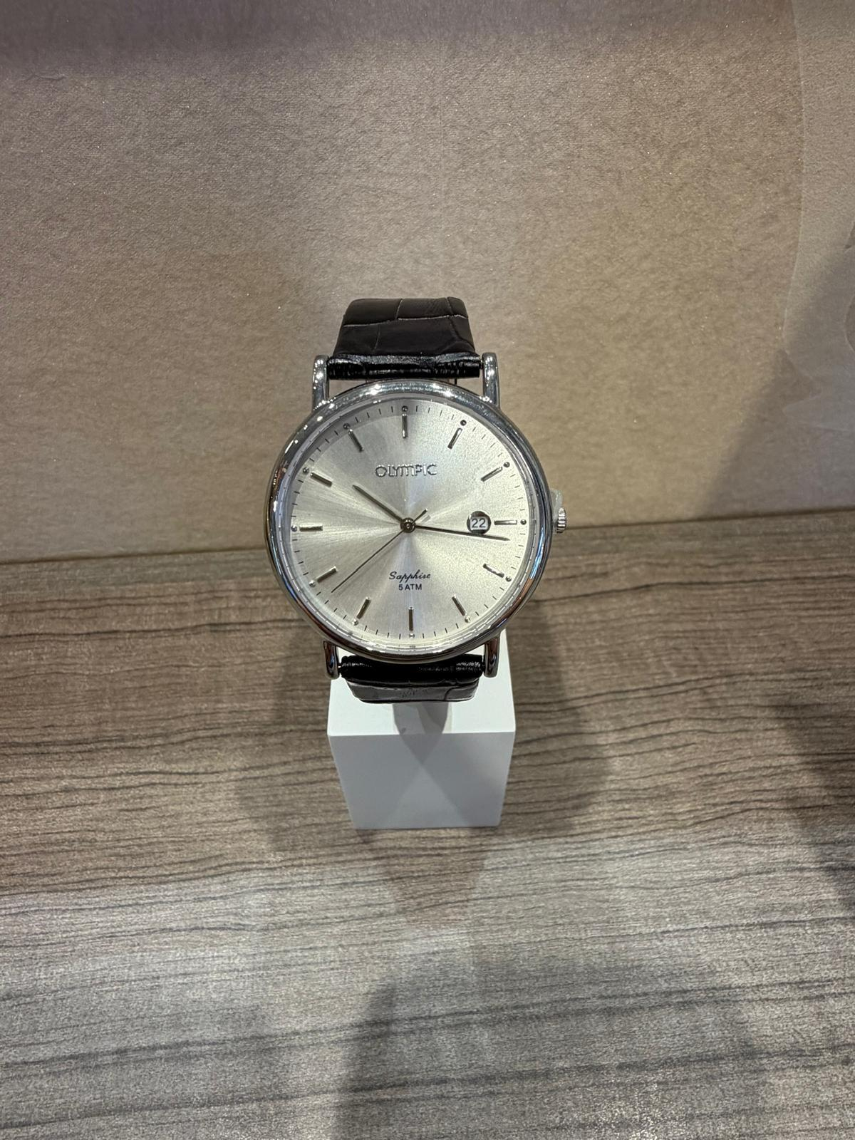 Heren horloge Olympic
Leren zwarte band